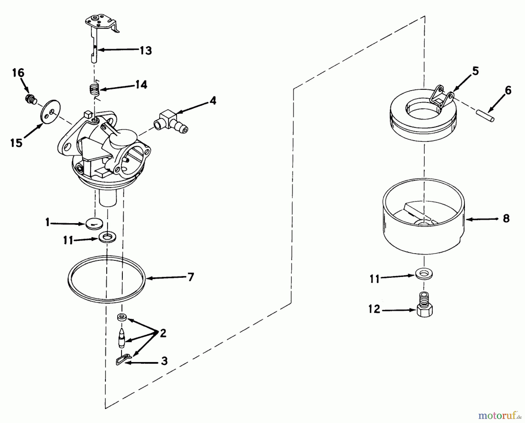  Toro Neu Mowers, Walk-Behind Seite 1 19273 - Toro Guardian Lawnmower, 1973 (3000001-3999999) CARBURETOR NO. 631612