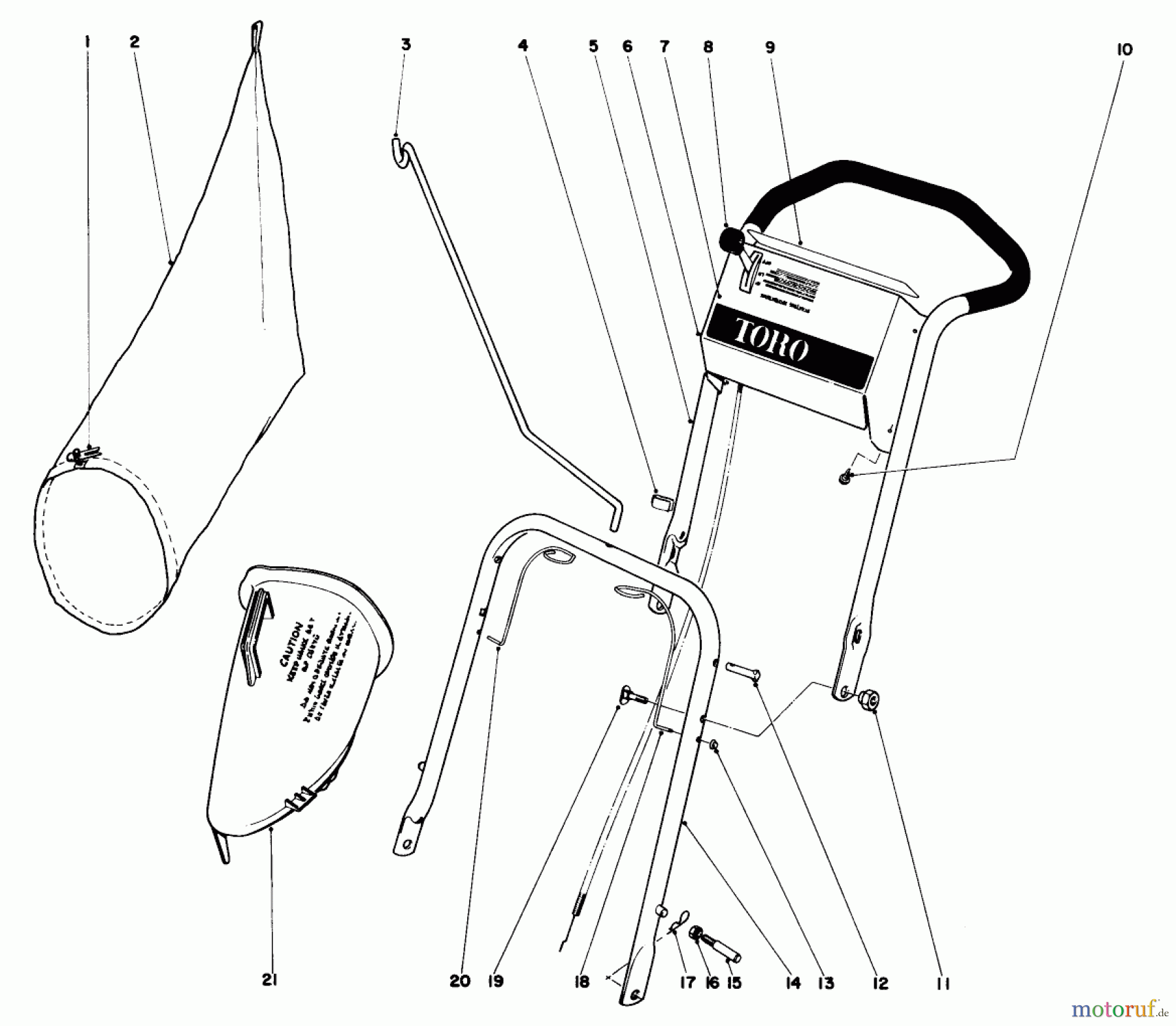  Toro Neu Mowers, Walk-Behind Seite 1 19173 - Toro Guardian Lawnmower, 1973 (3000001-3999999) HANDLE ASSEMBLY MODEL 19173