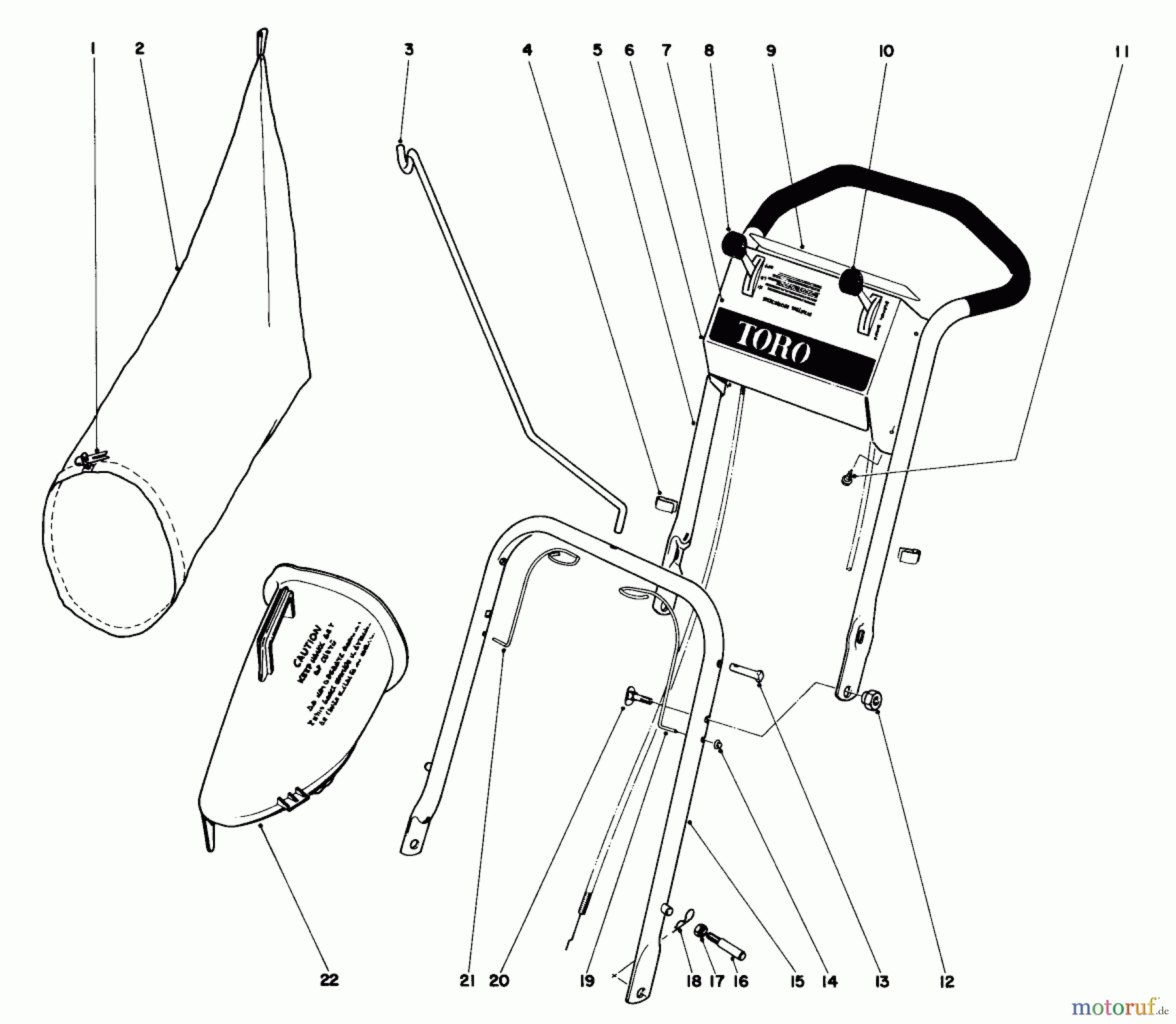  Toro Neu Mowers, Walk-Behind Seite 1 19173 - Toro Guardian Lawnmower, 1973 (3000001-3999999) HANDLE ASSEMBLY MODEL 19273