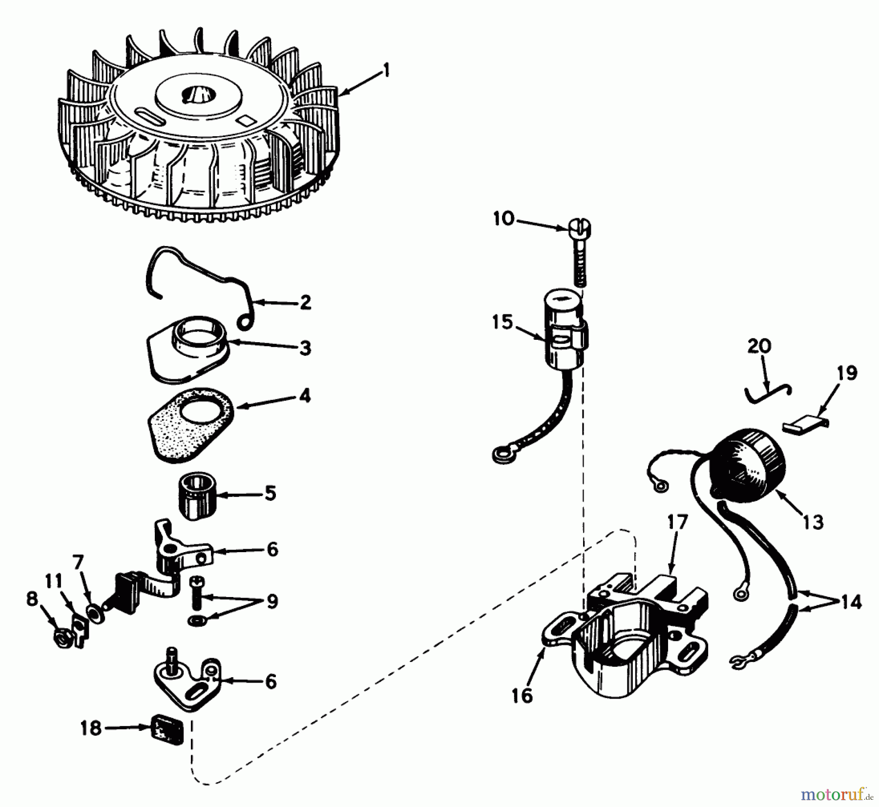  Toro Neu Mowers, Walk-Behind Seite 1 19273 - Toro Guardian Lawnmower, 1973 (3000001-3999999) MAGNETO NO. 610793