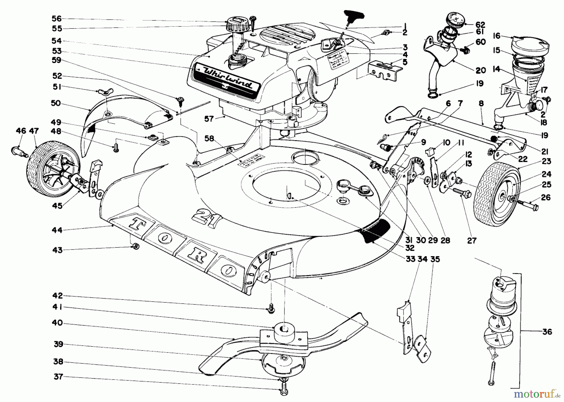  Toro Neu Mowers, Walk-Behind Seite 1 19333 - Toro Whirlwind Lawnmower, 1970 (0000001-0999999) 21