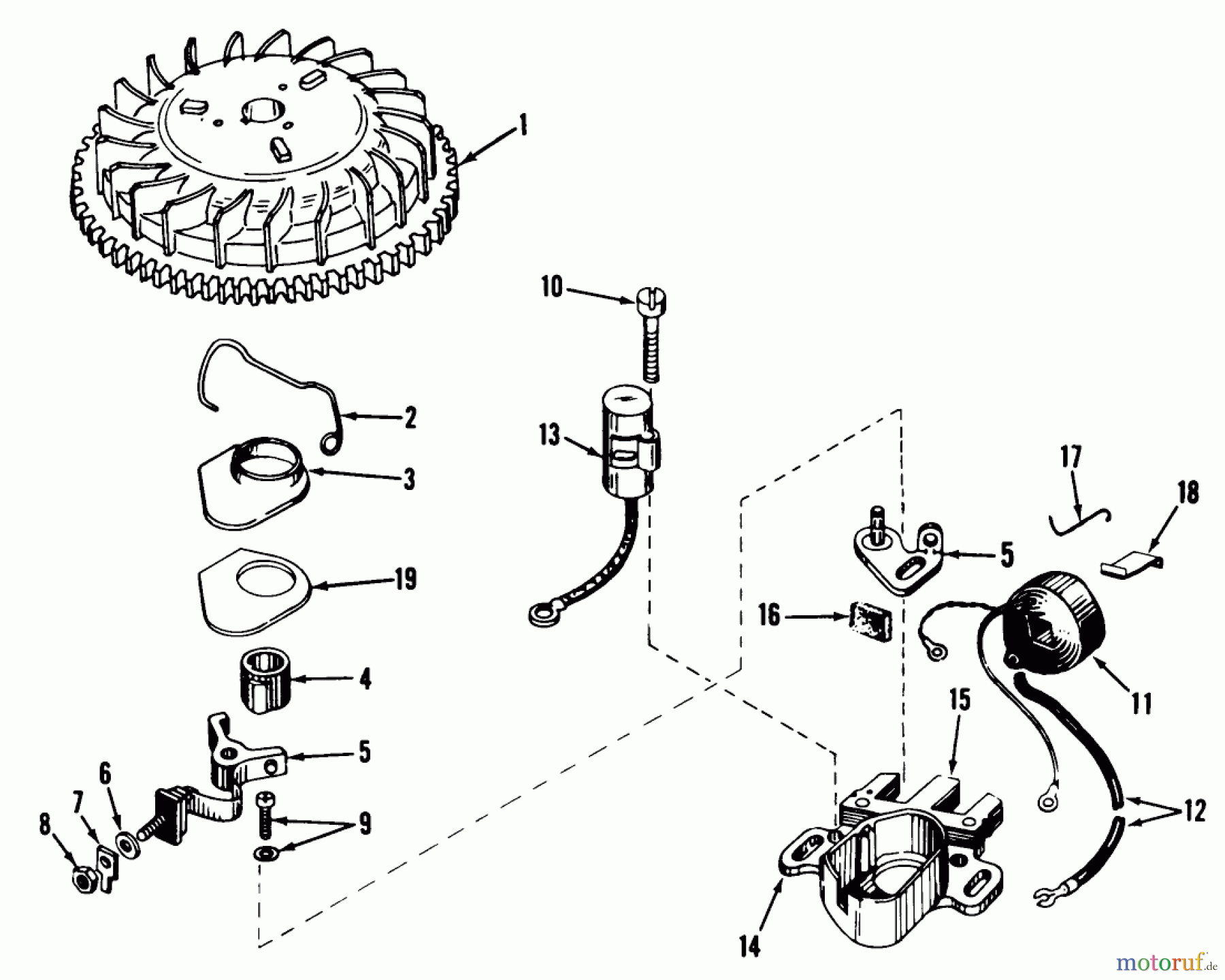  Toro Neu Mowers, Walk-Behind Seite 1 19444 - Toro Whirlwind Lawnmower, 1970 (0000001-0999999) MAGNETO NO. 610772