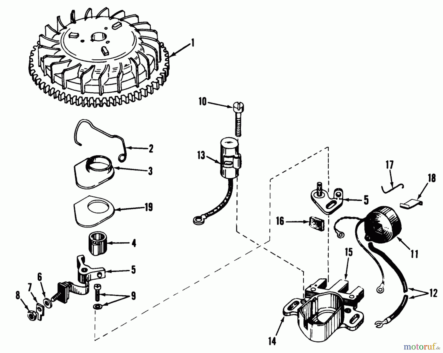  Toro Neu Mowers, Walk-Behind Seite 1 19250 - Toro Whirlwind Lawnmower, 1969 (9000001-9999999) MAGNET0 NO. 610772