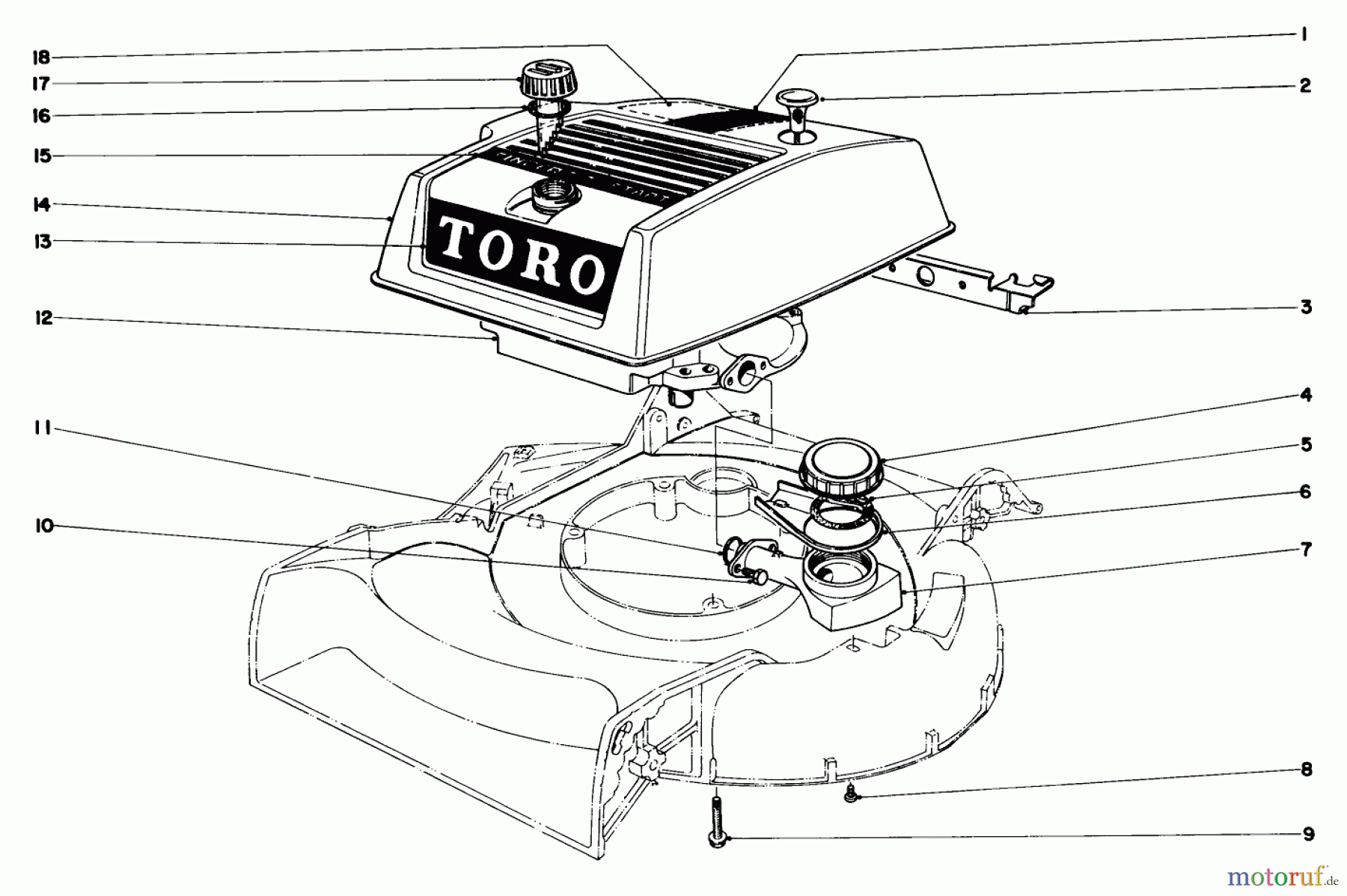  Toro Neu Mowers, Walk-Behind Seite 1 20571 - Toro Guardian Lawnmower, 1972 (2000001-2999999) ENGINE ASSEMBLY MODEL NO. 19271