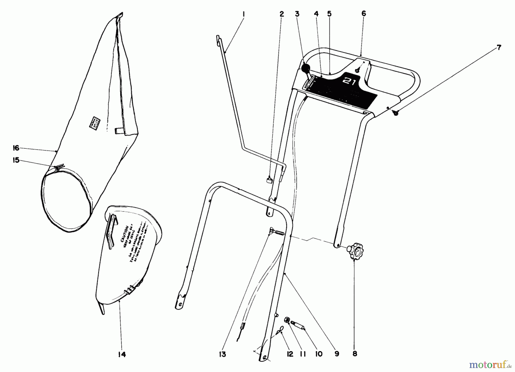  Toro Neu Mowers, Walk-Behind Seite 1 20571 - Toro Guardian Lawnmower, 1972 (2000001-2999999) HANDLE ASSEMBLY MODEL NO. 19271