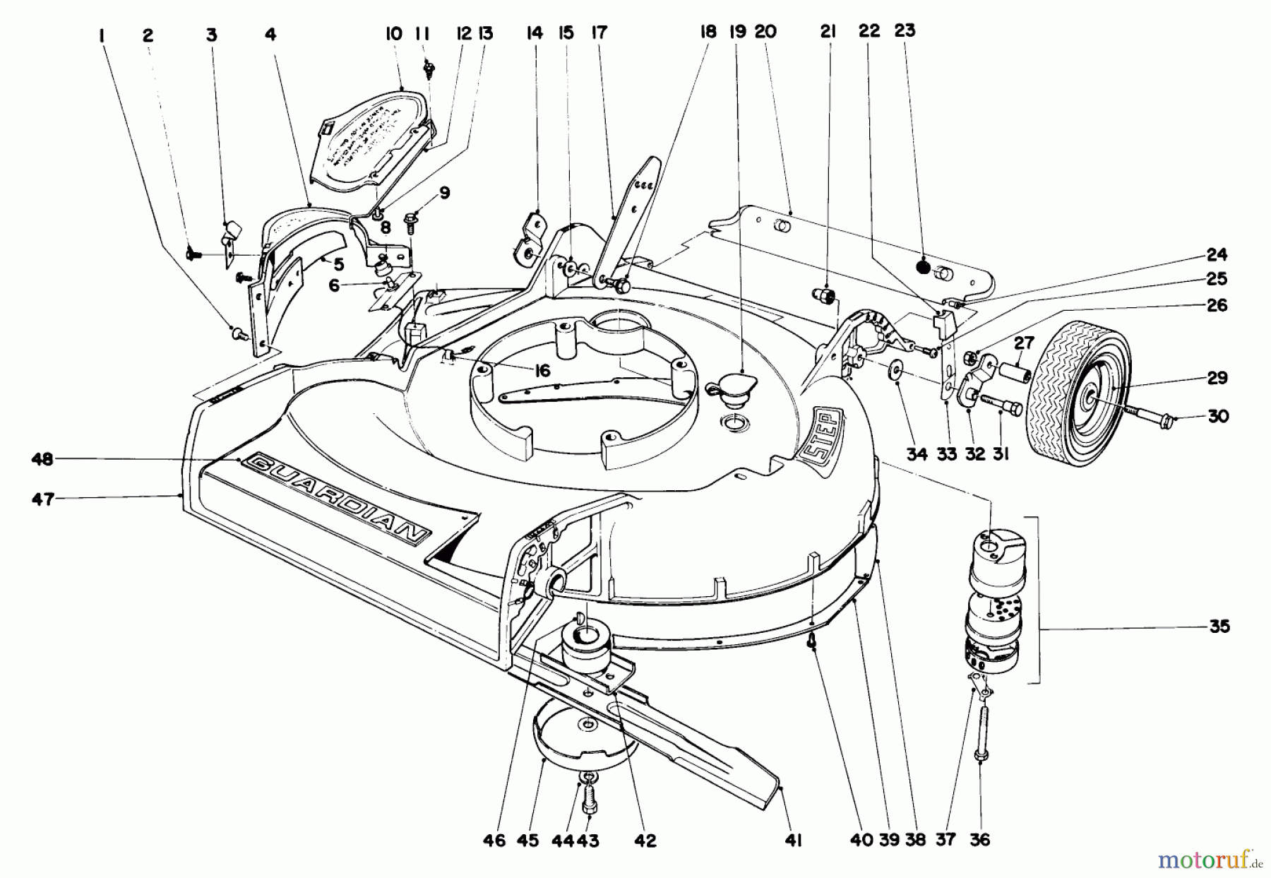  Toro Neu Mowers, Walk-Behind Seite 1 19271 - Toro Guardian Lawnmower, 1972 (2000001-2999999) HOUSING ASSEMBLY MODEL NO. 20571