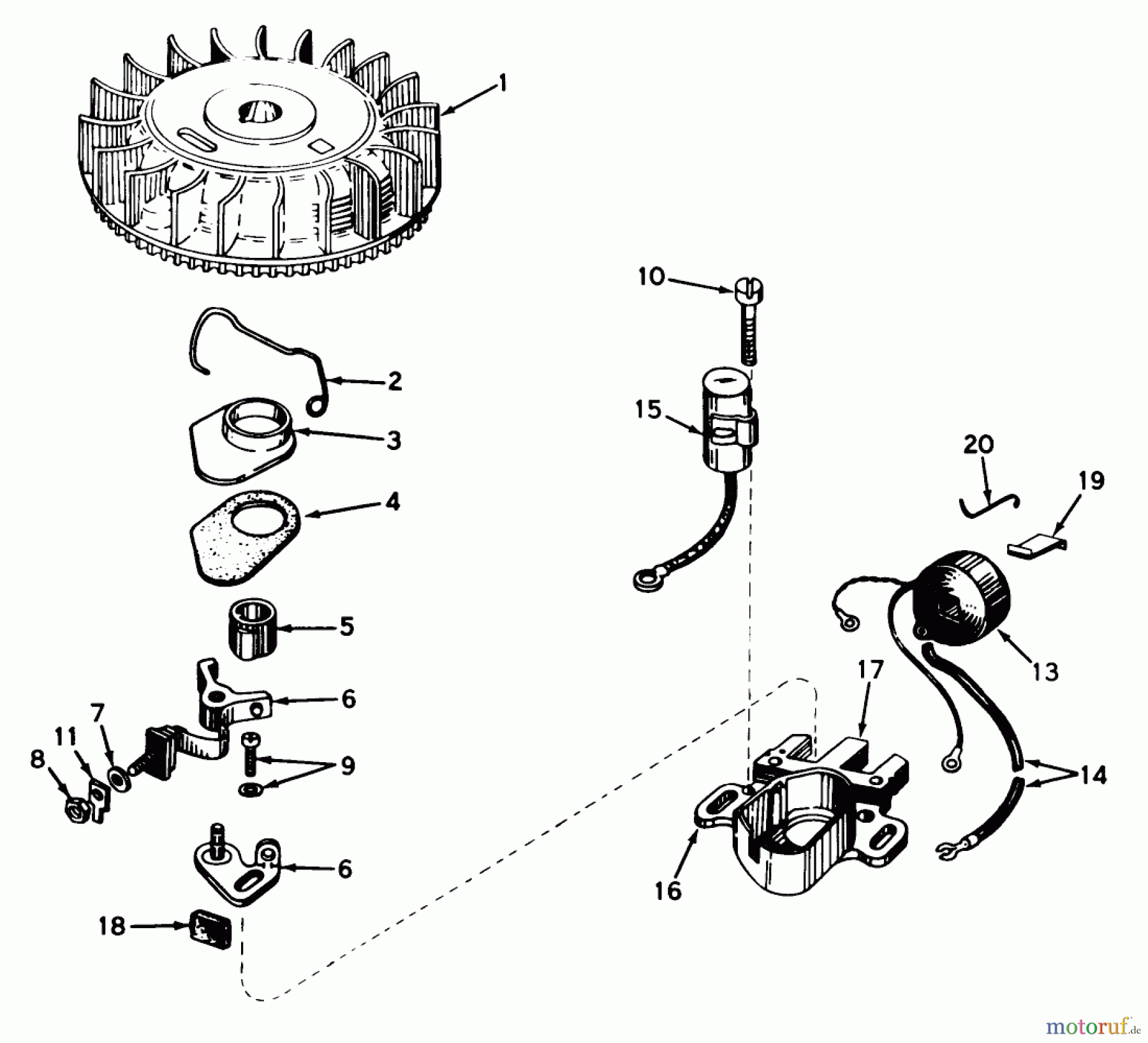  Toro Neu Mowers, Walk-Behind Seite 1 19271 - Toro Guardian Lawnmower, 1972 (2000001-2999999) MAGNETO NO. 610793