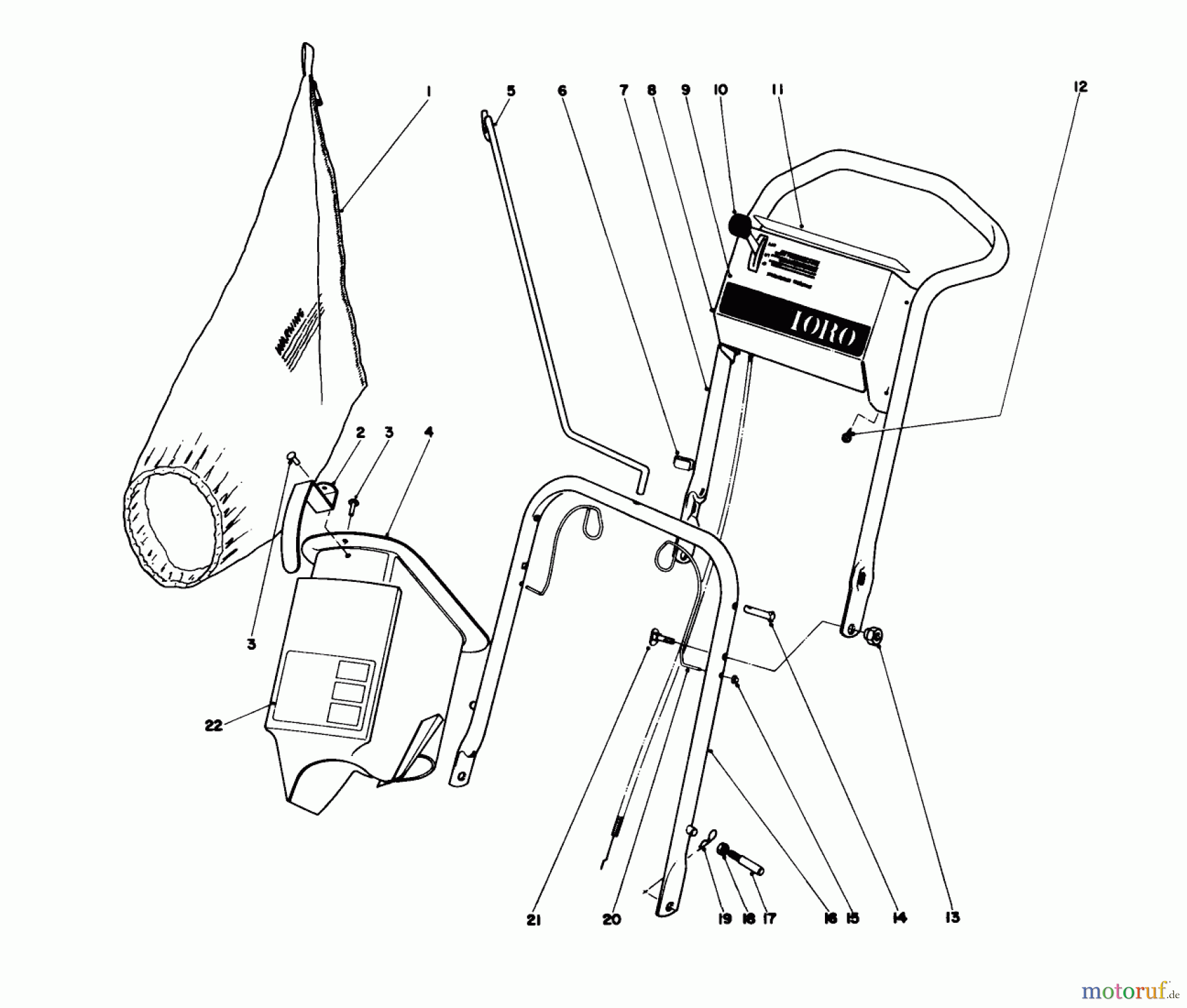  Toro Neu Mowers, Walk-Behind Seite 1 19400 - Toro Guardian Lawnmower, 1975 (5000001-5999999) HANDLE ASSEMBLY