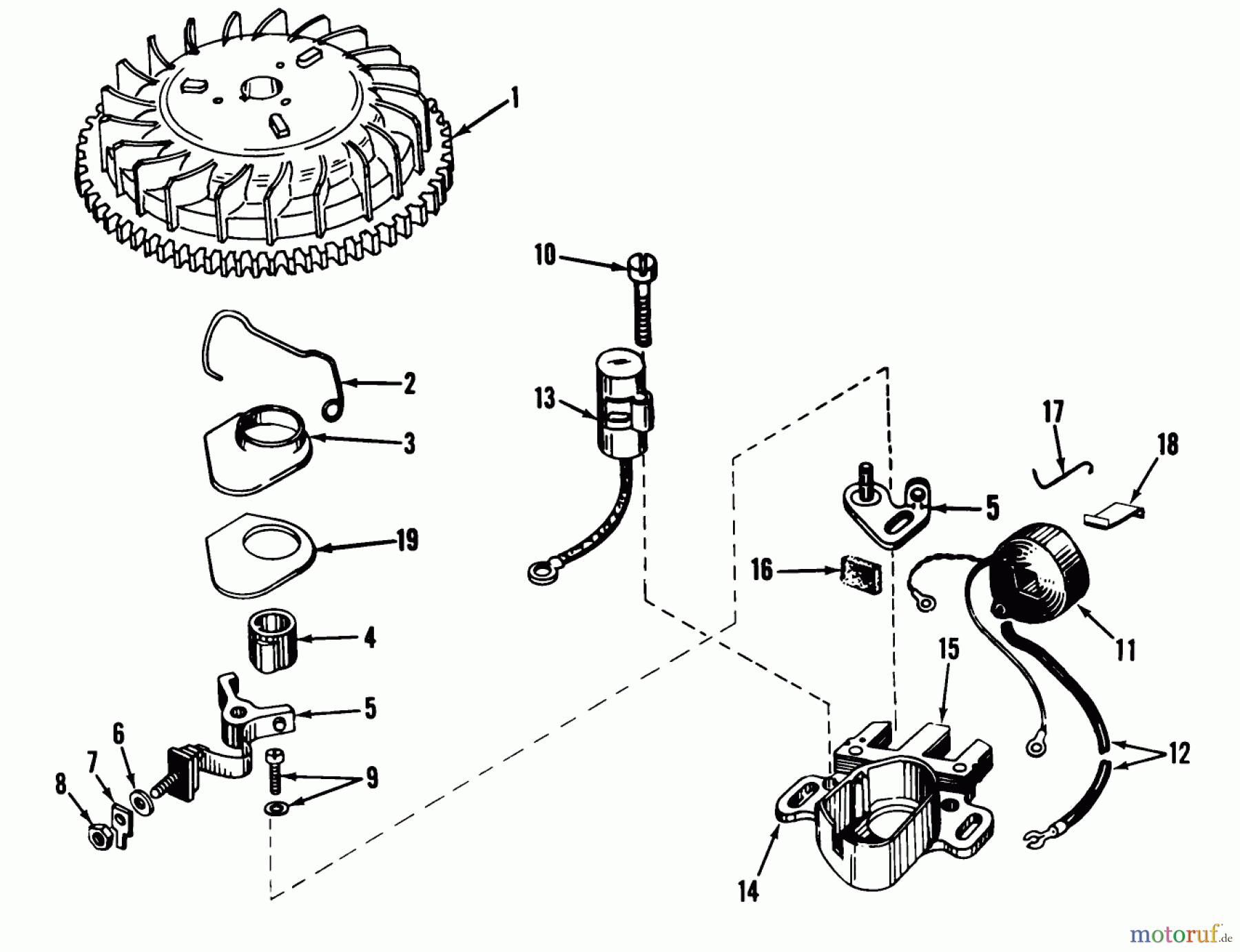  Toro Neu Mowers, Walk-Behind Seite 1 19472 - Toro Guardian Lawnmower, 1971 (1000001-1999999) MAGNETO NO. 610772