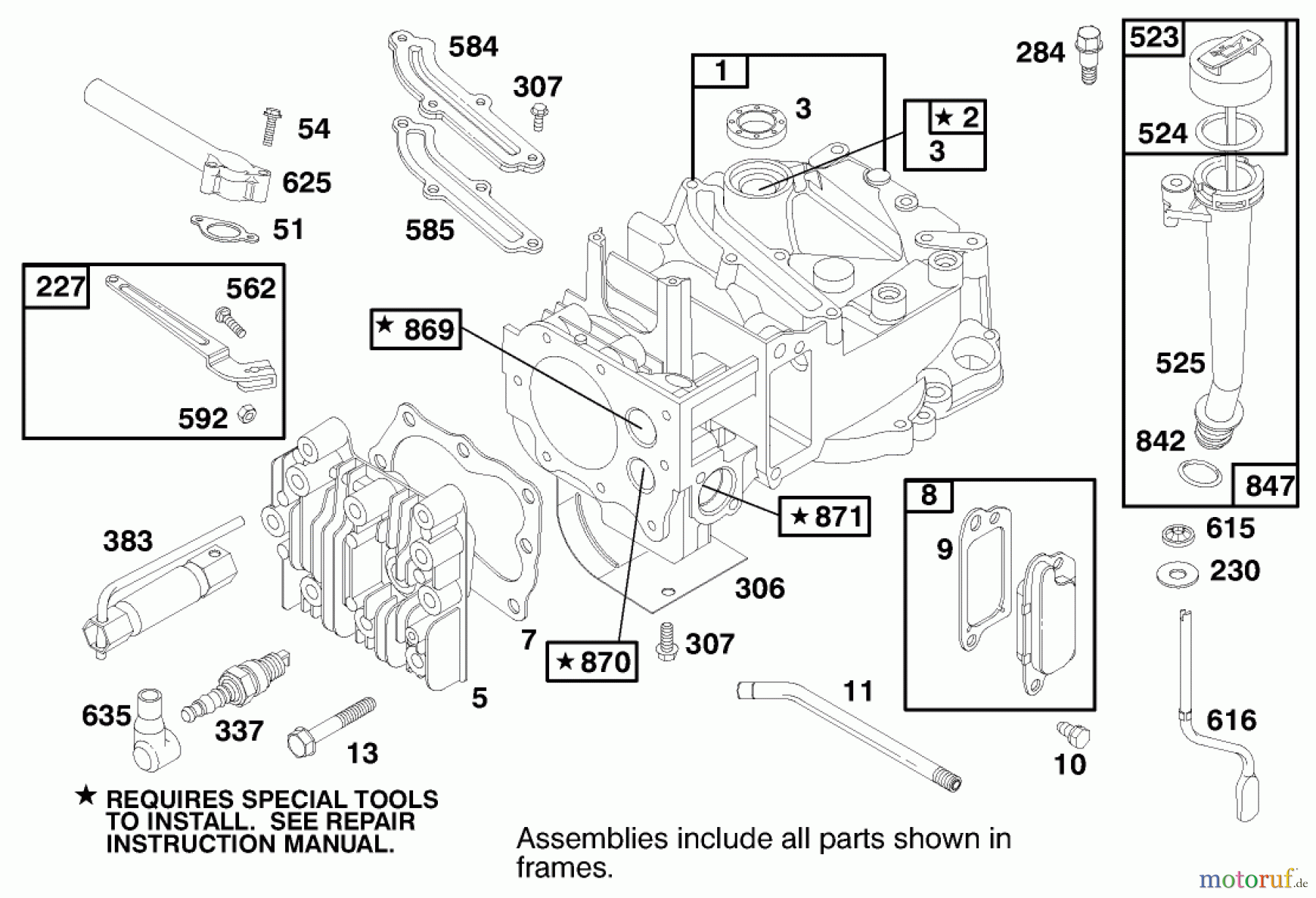  Toro Neu Mowers, Walk-Behind Seite 1 20021 (R-21S1B) - Toro Recycler Mower, R-21S1B, 1999 (9900001-9999999) ENGINE BRIGGS & STRATTON MODEL 12H807-1760-E1 (MODEL NO. 20021 SERIAL NO. 9940000-9941632) #1