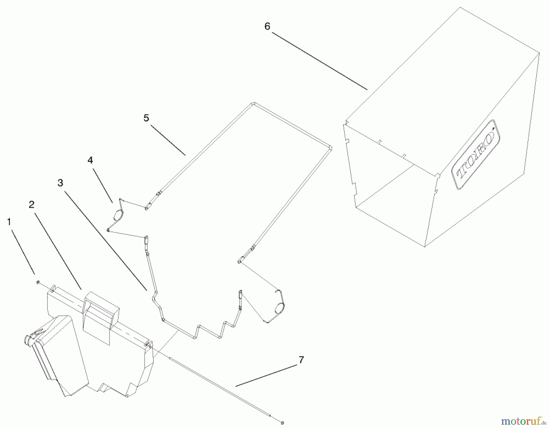  Toro Neu Mowers, Walk-Behind Seite 1 20023 (R-21SB) - Toro Recycler Mower, R-21SB, 1999 (9900001-9999999) BAGGING ASSEMBLY