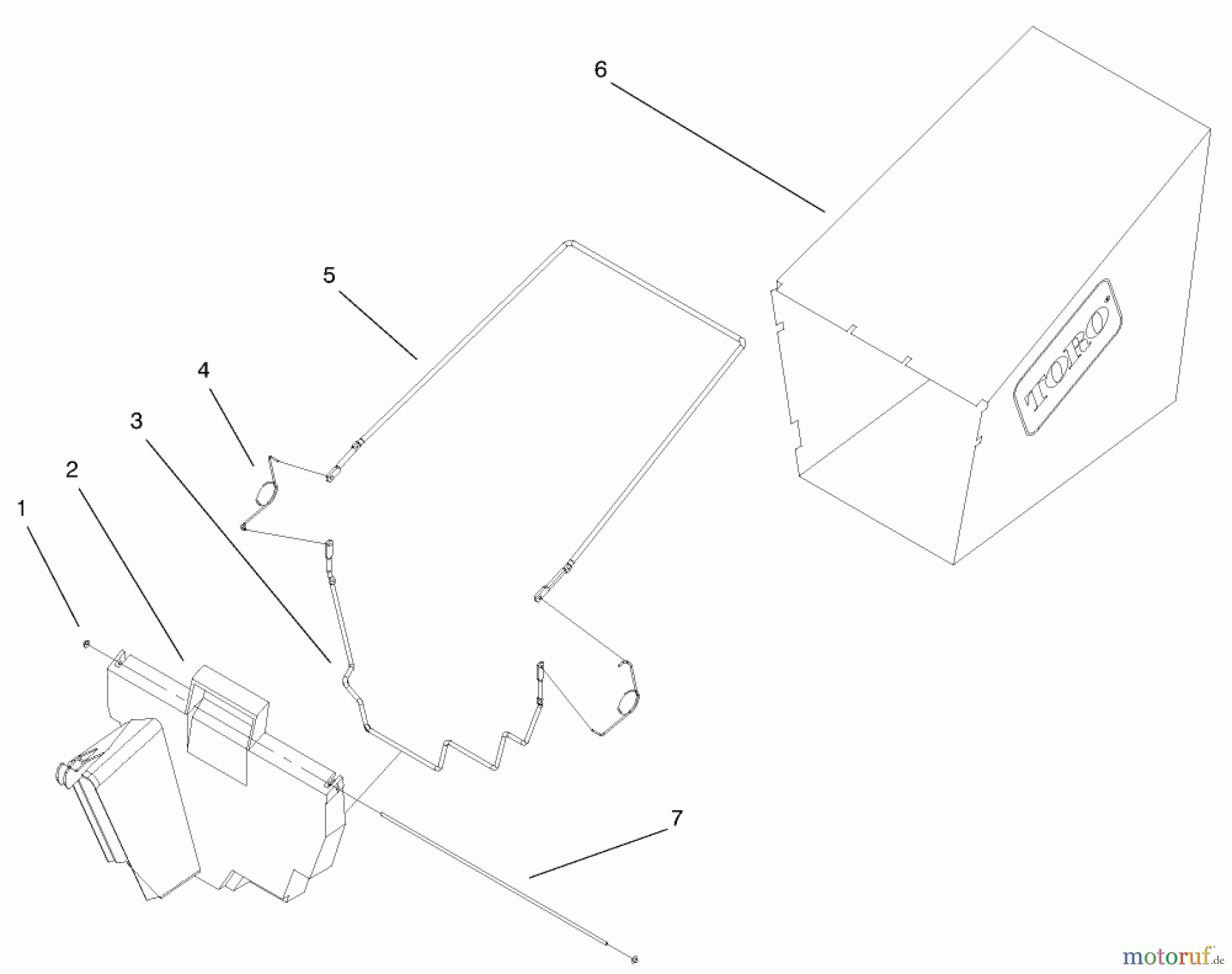  Toro Neu Mowers, Walk-Behind Seite 1 20029 - Toro Recycler Mower, 1999 (9900001-9999999) BAGGING ASSEMBLY