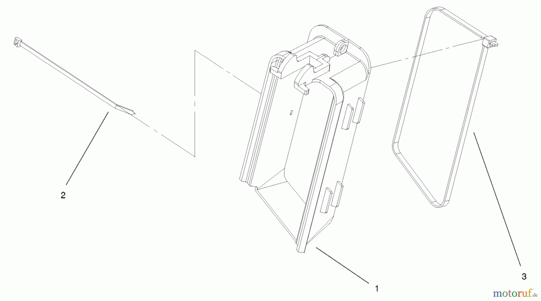  Toro Neu Mowers, Walk-Behind Seite 1 20025 - Toro Recycler Mower, 2001 (210000001-210999999) BAG CHUTE ASSEMBLY PART NO. 104-7951