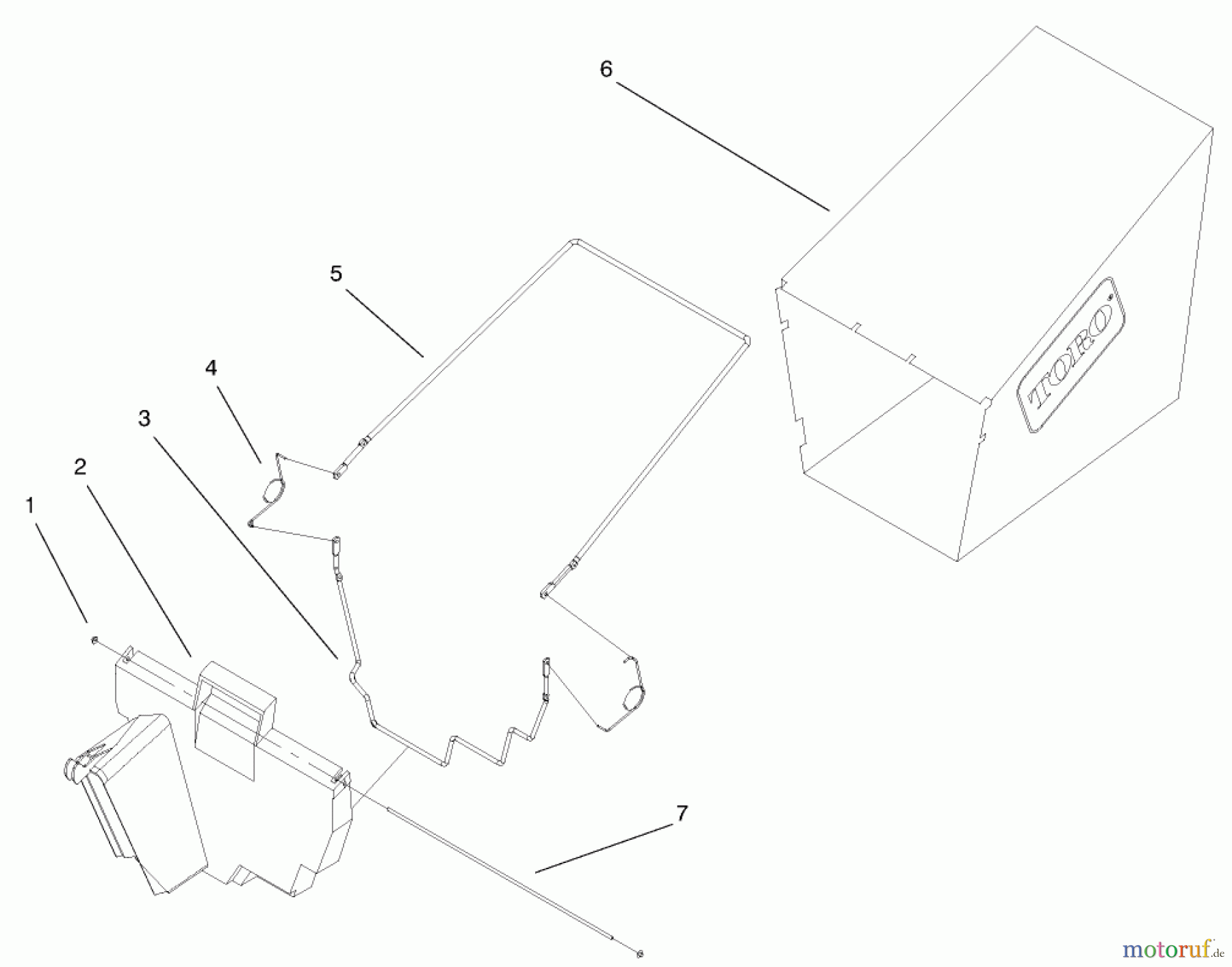  Toro Neu Mowers, Walk-Behind Seite 1 20027 (R-21OSB) - Toro Recycler Mower, R-21OSB, 1999 (9900001-9999999) BAGGING ASSEMBLY