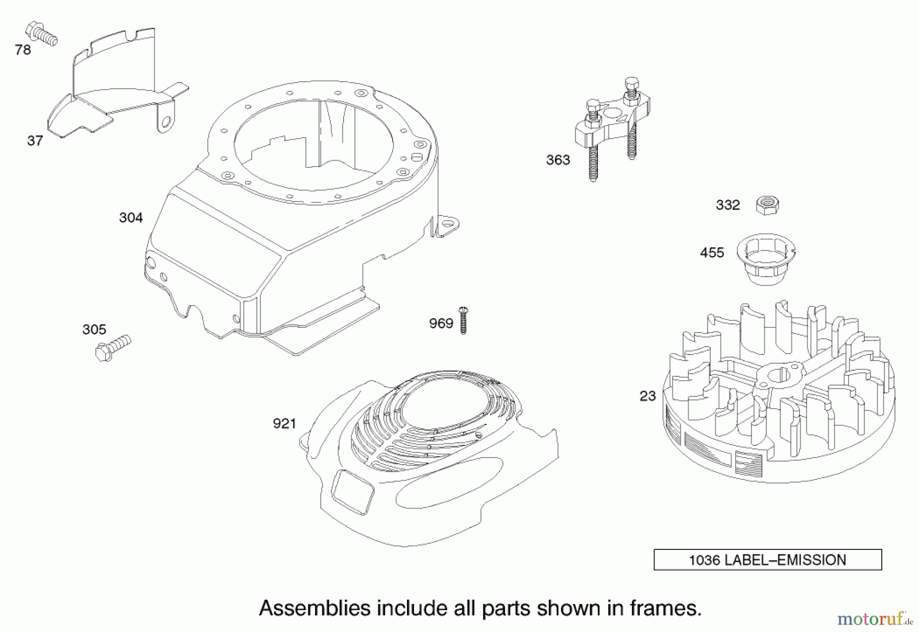  Toro Neu Mowers, Walk-Behind Seite 1 20033 - Toro Super Recycler Mower, 2002 (220000001-220999999) BLOWER HOUSING ASSEMBLY ENGINE BRIGGS AND STRATTON MODEL 123K02-0114-E1