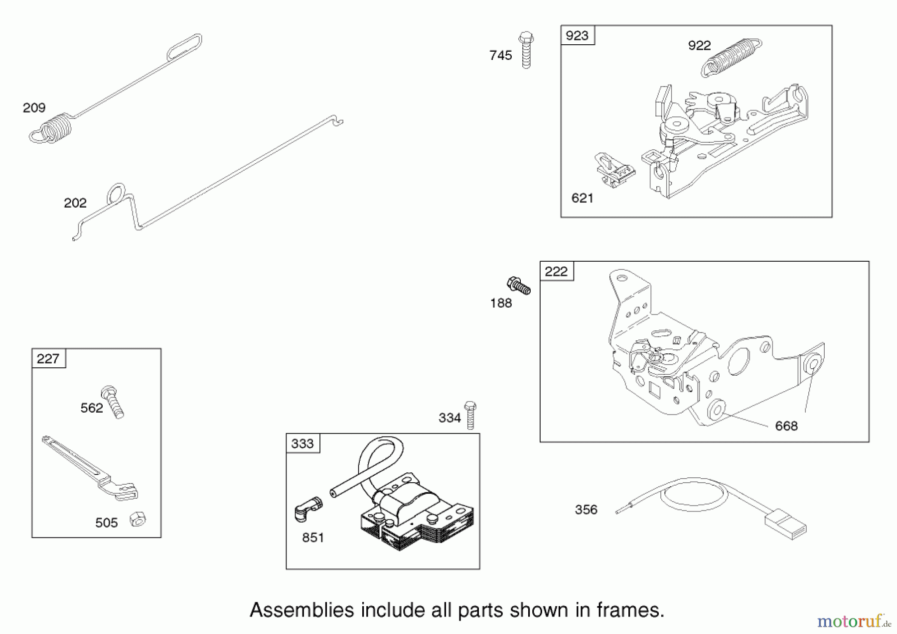  Toro Neu Mowers, Walk-Behind Seite 1 20033 - Toro Super Recycler Mower, 2002 (220000001-220999999) GOVERNOR ASSEMBLY ENGINE BRIGGS AND STRATTON MODEL 123K02-0114-E1