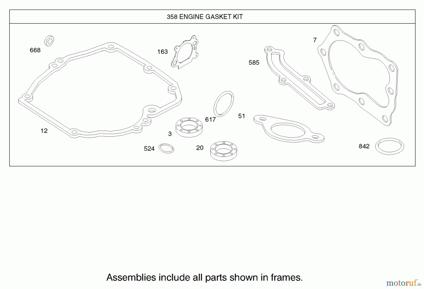  Toro Neu Mowers, Walk-Behind Seite 1 20036 - Toro Super Recycler Mower, 2002 (220000001-220999999) GASKET ASSEMBLY ENGINE BRIGGS AND STRATTON MODEL 124K02-0110-B1