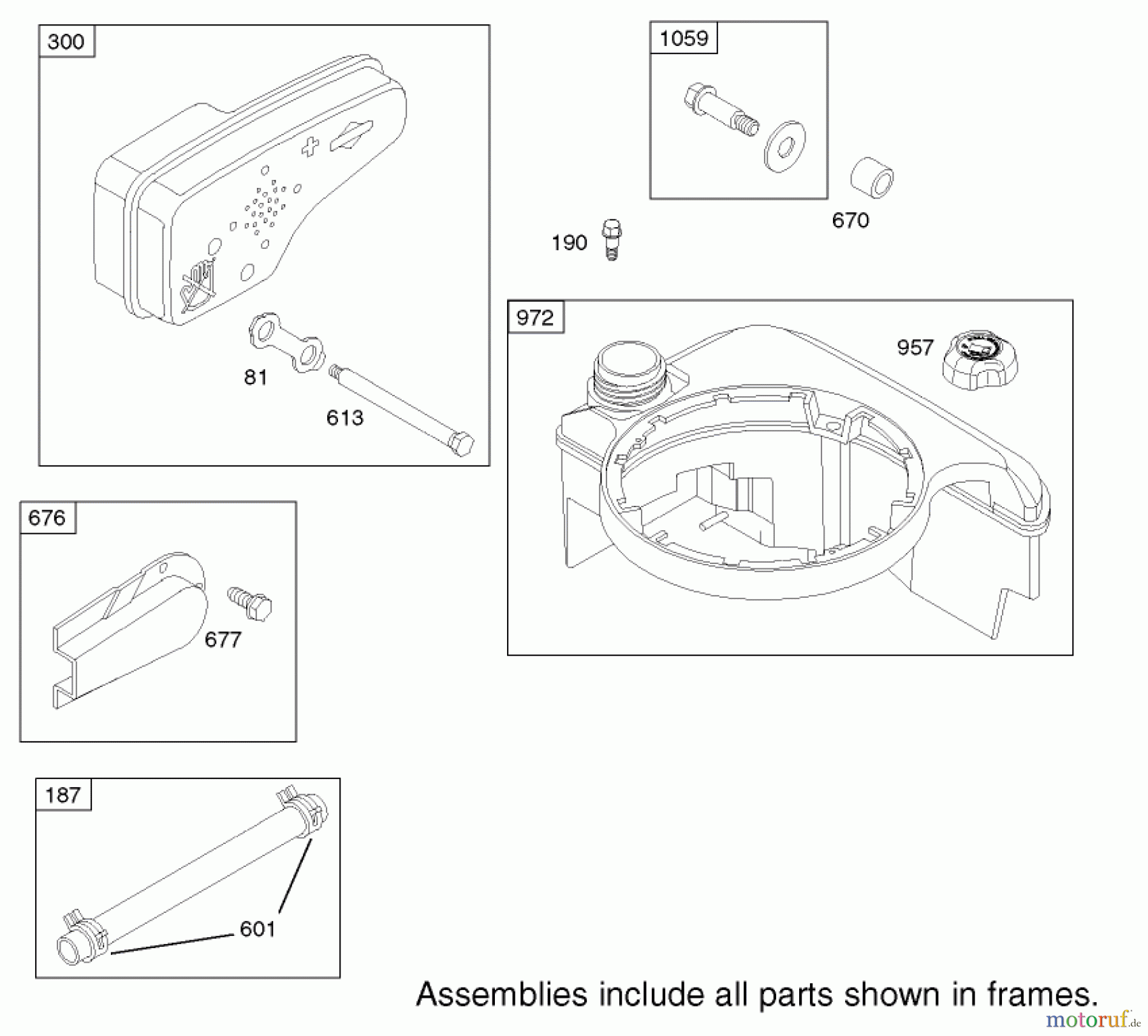  Toro Neu Mowers, Walk-Behind Seite 1 20037 - Toro Super Recycler Mower with Bag, 2002 (220000001-220999999) MUFFLER AND FUEL TANK ASSEMBLY ENGINE BRIGGS AND STRATTON MODEL 124K02-0110-B1