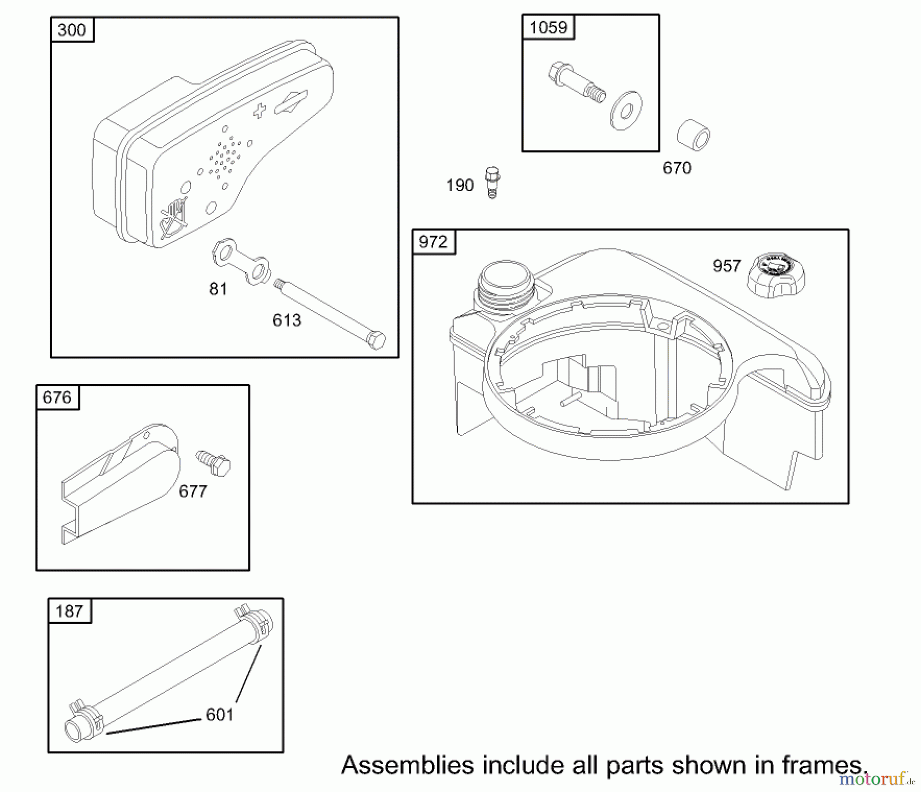  Toro Neu Mowers, Walk-Behind Seite 1 20036 - Toro Super Recycler Mower, 2003 (230000001-230999999) MUFFLER AND FUEL TANK ASSEMBLY BRIGGS AND STRATTON MODEL 123K02-0114-E1