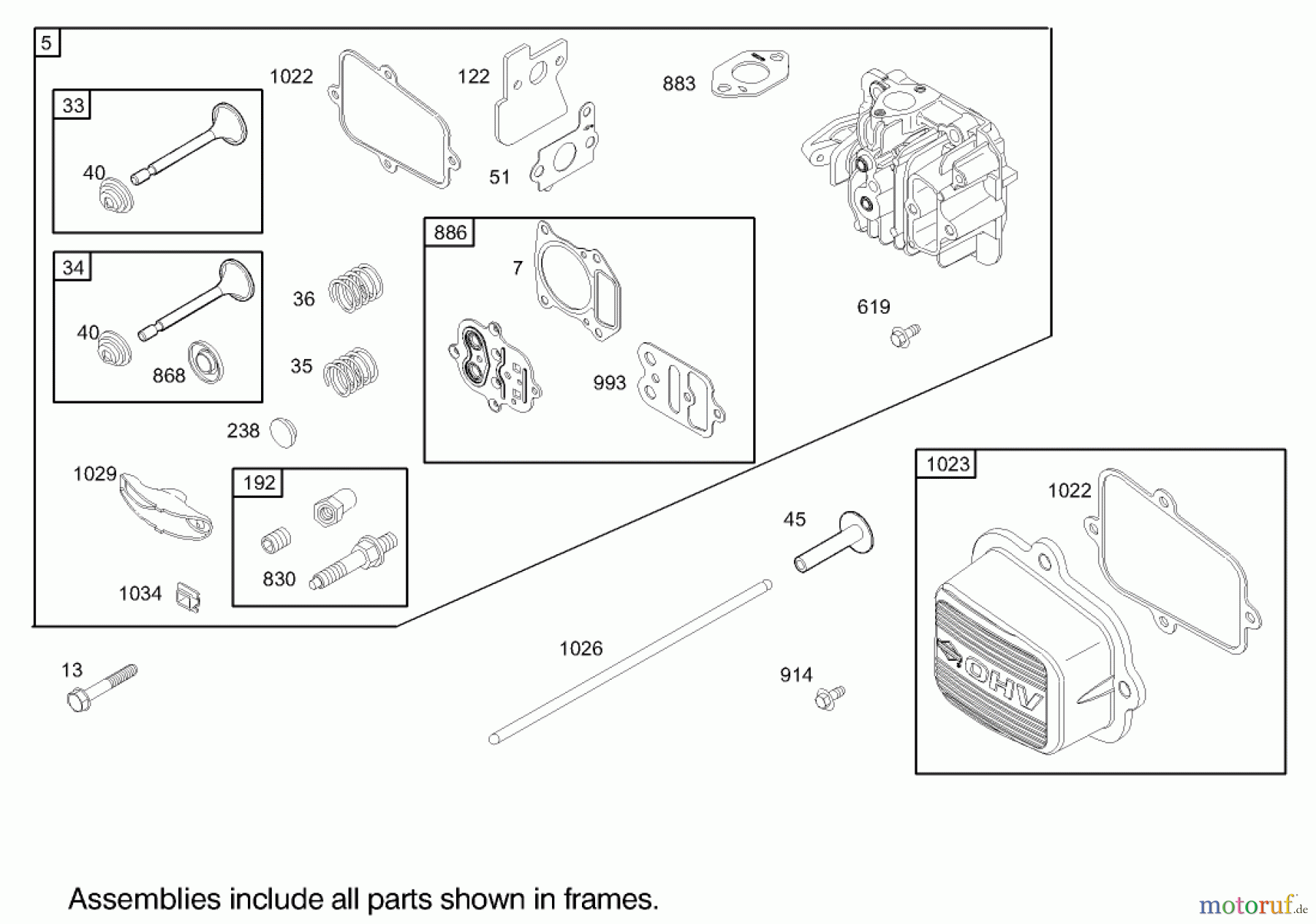  Toro Neu Mowers, Walk-Behind Seite 1 20039 - Toro Super Recycler Mower with Bag, 2003 (230000001-230999999) CYLINDER HEAD ASSEMBLY BRIGGS AND STRATTON MODEL 122607-0118-E1