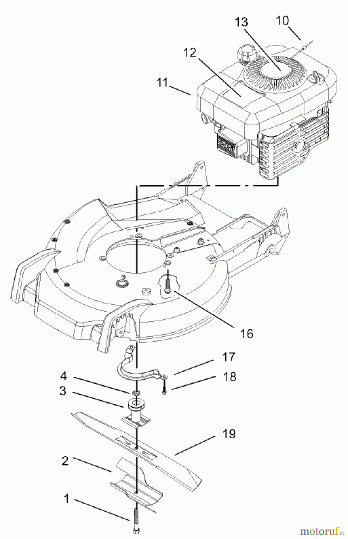  Toro Neu Mowers, Walk-Behind Seite 1 20039 - Toro Super Recycler Mower with Bag, 2003 (230000001-230999999) ENGINE ASSEMBLY