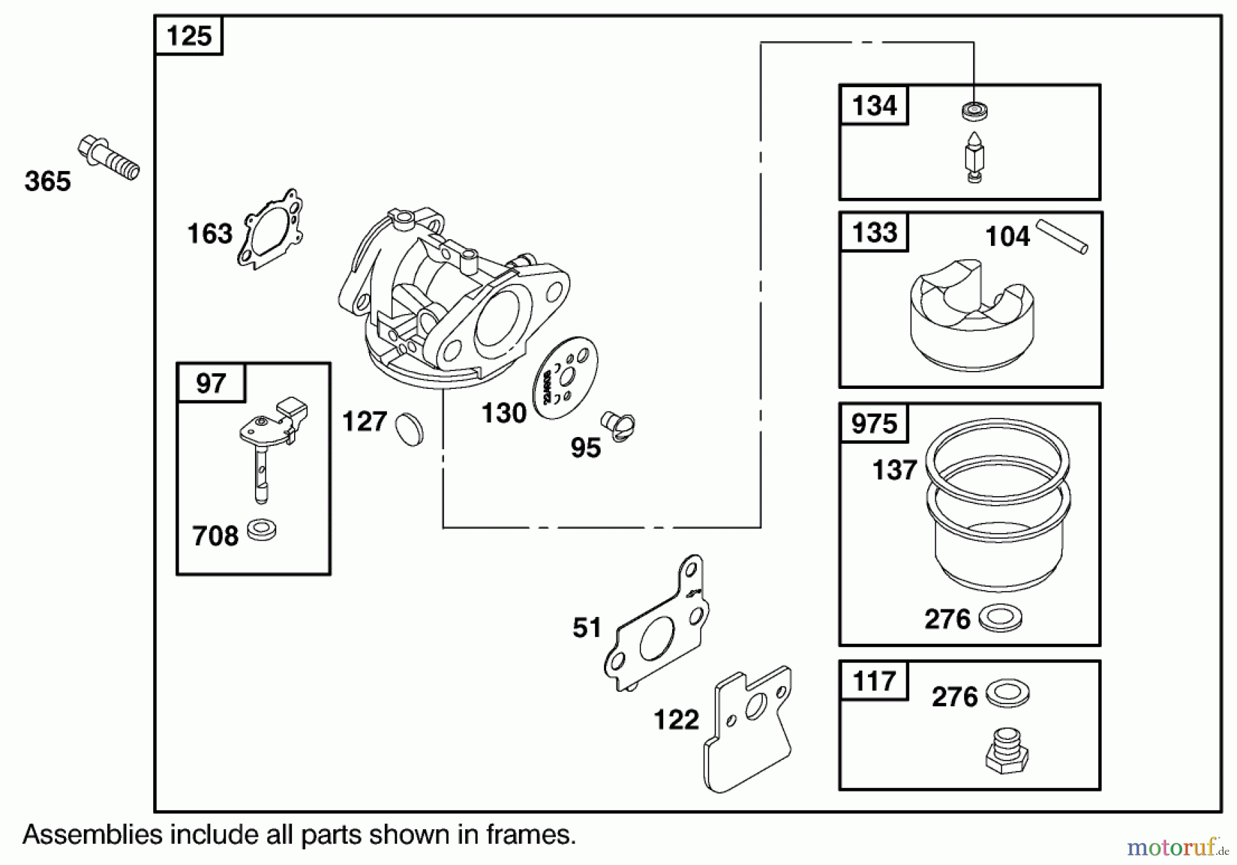  Toro Neu Mowers, Walk-Behind Seite 1 20040 (SR-21OS) - Toro Super Recycler Mower, SR-21OS, 2001 (210000001-210999999) CARBURETOR ASSEMBLY