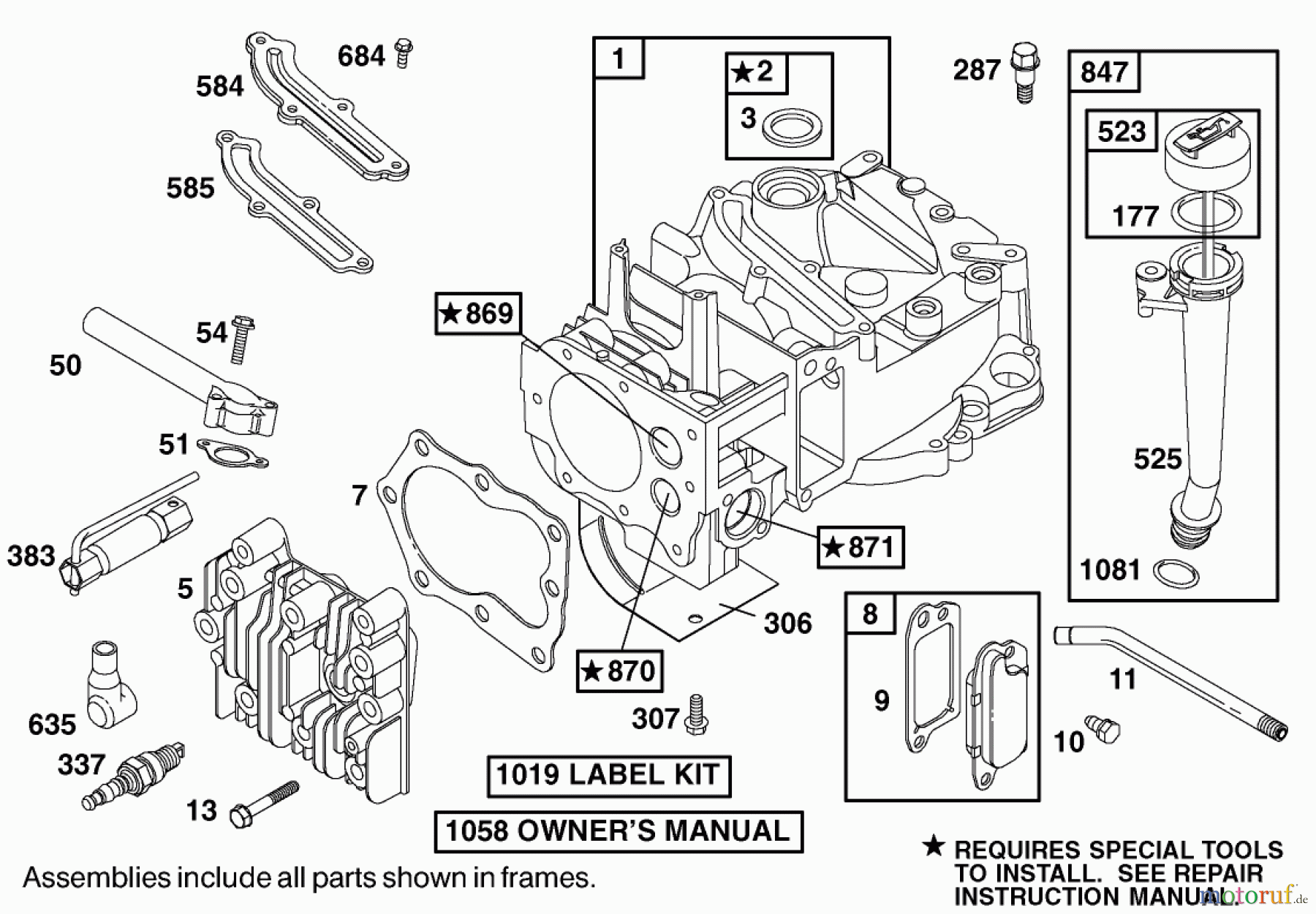  Toro Neu Mowers, Walk-Behind Seite 1 20043 (SR-21SB) - Toro Super Recycler Mower, SR-21SB, 2000 (200000001-200999999) ENGINE BRIGGS & STRATTON MODEL 12H802-1767-E1 #1