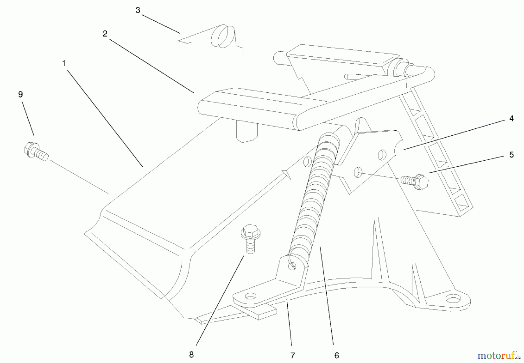  Toro Neu Mowers, Walk-Behind Seite 1 20042 (SR-21S) - Toro Super Recycler Mower, SR-21S, 2000 (200000001-200999999) REAR BAGGING DISCHARGE CHUTE ASSEMBLY