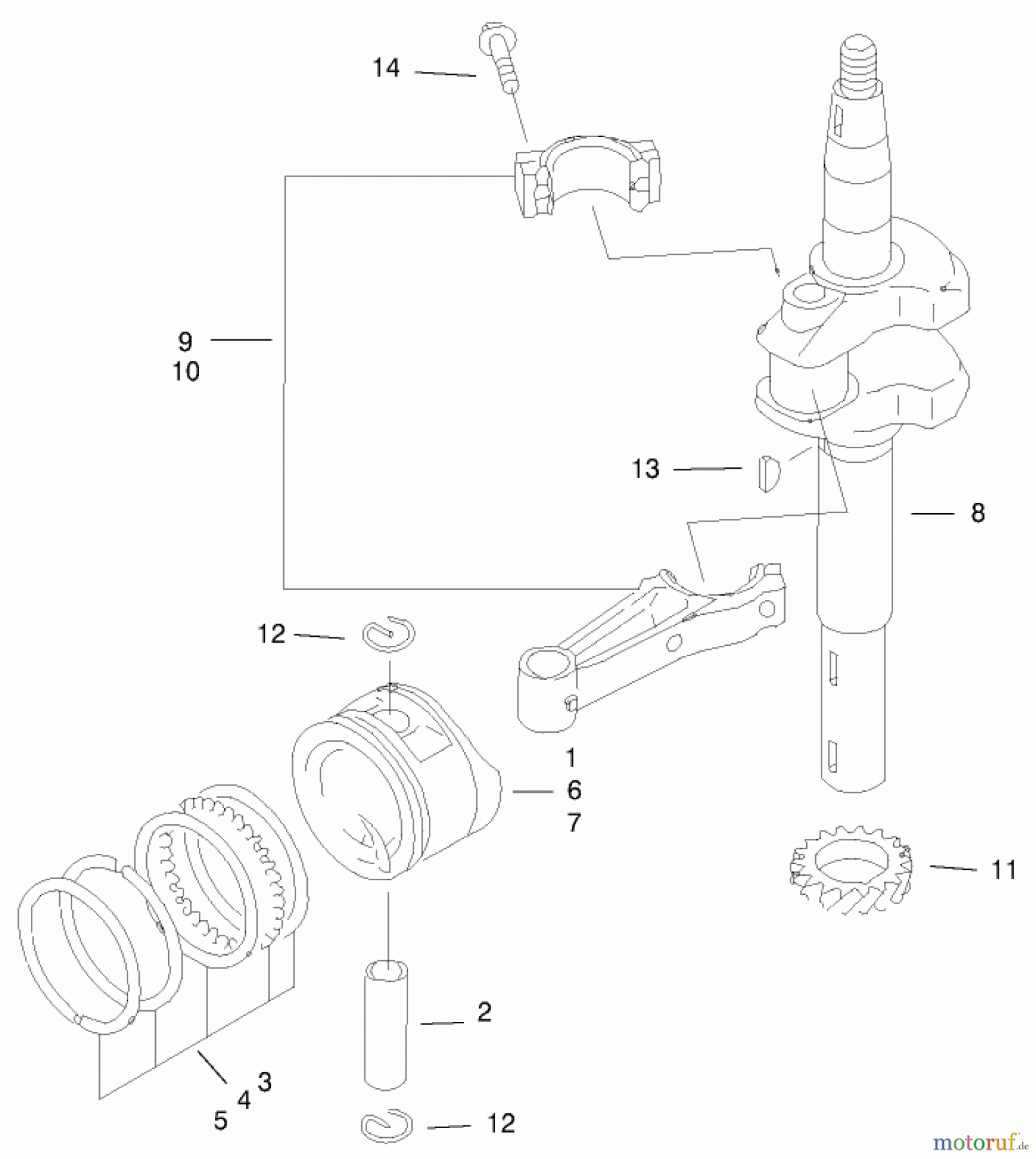  Toro Neu Mowers, Walk-Behind Seite 1 20046 (SR-21OSK) - Toro Super Recycler Mower, SR-21OSK, 2000 (200000001-200999999) PISTON & CRANKCASE ASSEMBLY