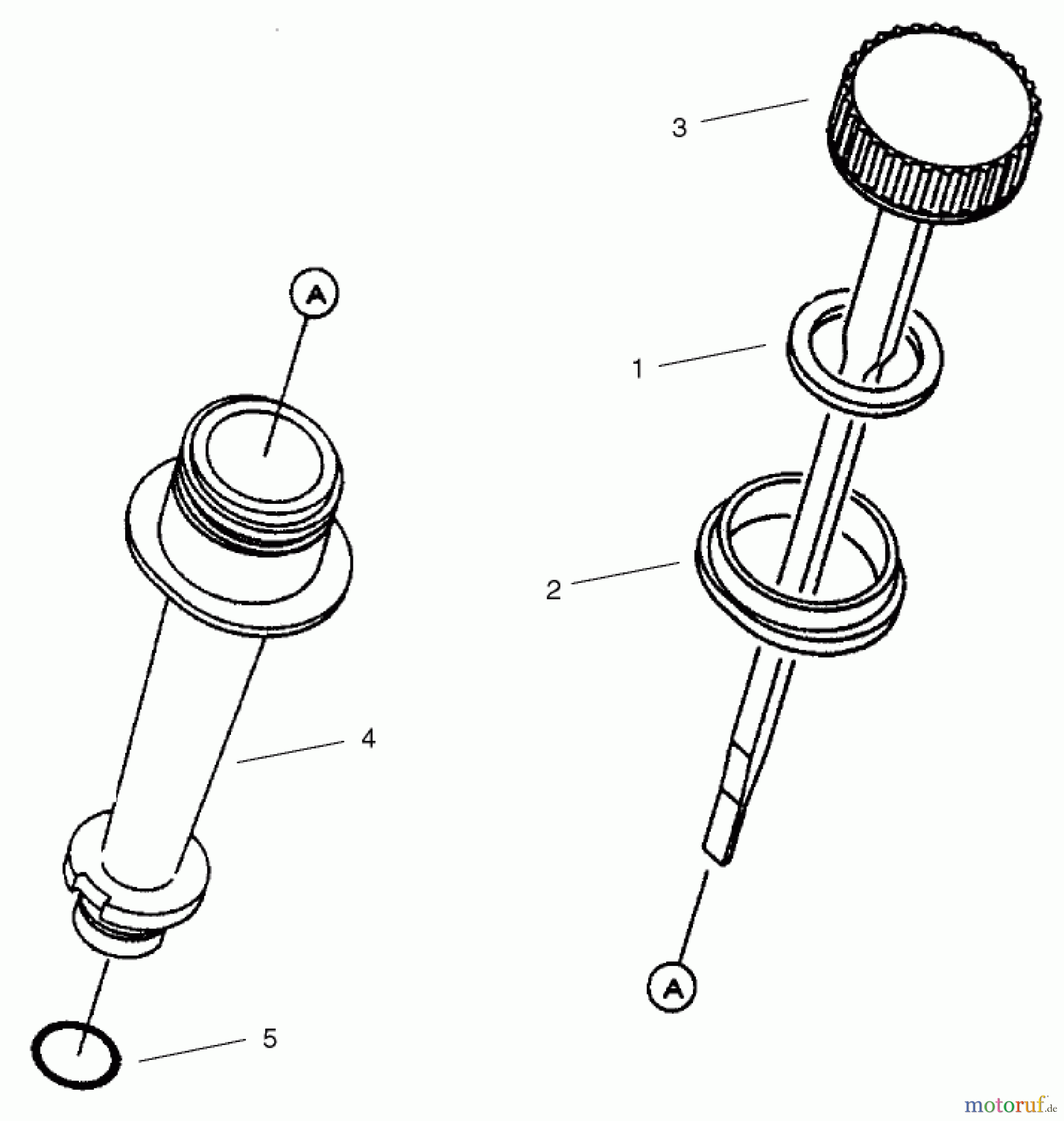  Toro Neu Mowers, Walk-Behind Seite 1 20046 (SR-21OSK) - Toro Super Recycler Mower, SR-21OSK, 2001 (210000001-210999999) DIPSTICK/OIL FILTER ASSEMBLY