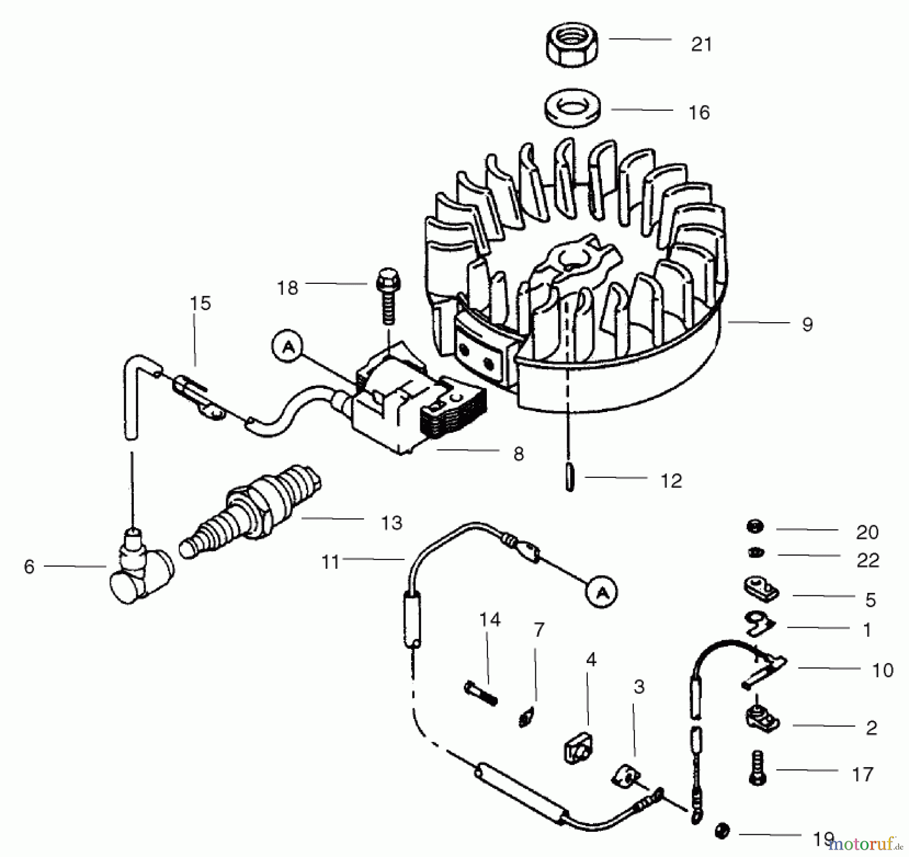  Toro Neu Mowers, Walk-Behind Seite 1 20046 (SR-21OSK) - Toro Super Recycler Mower, SR-21OSK, 2001 (210000001-210999999) FLYWHEEL/IGNITION ASSEMBLY