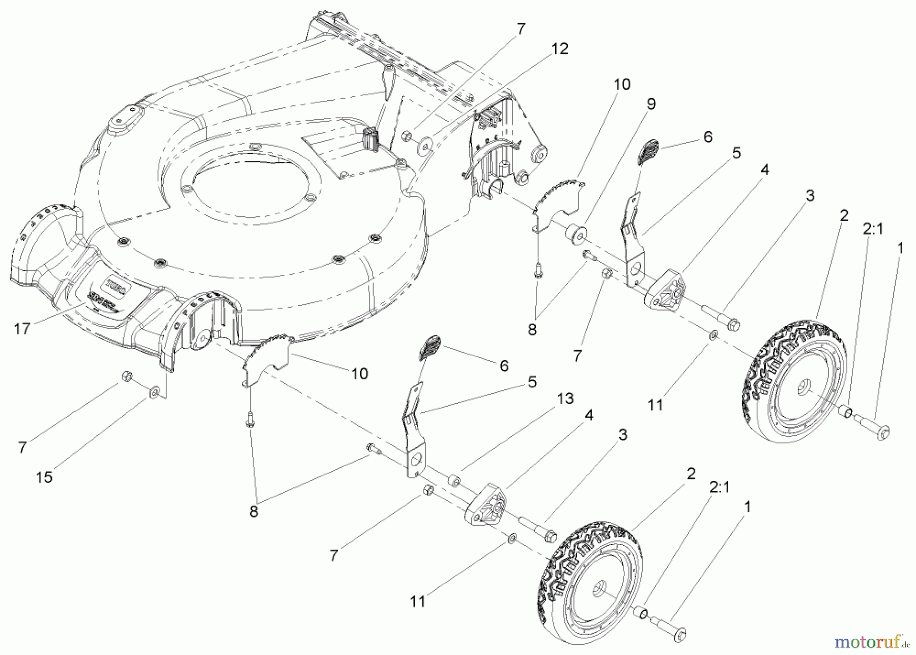  Toro Neu Mowers, Walk-Behind Seite 1 20053 - Toro Super Recycler Lawn Mower, 2005 (250000001-250999999) HEIGHT-OF-CUT ASSEMBLY