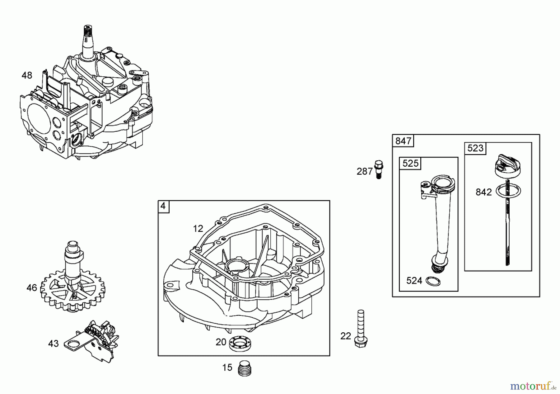  Toro Neu Mowers, Walk-Behind Seite 1 20053 - Toro Super Recycler Lawn Mower, 2006 (260000001-260999999) CRANKCASE ASSEMBLY BRIGGS AND STRATTON 125K02-0189-E1