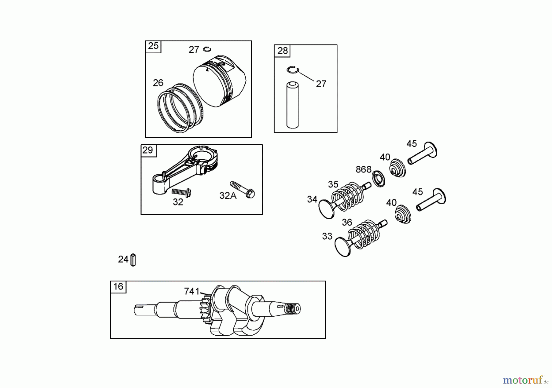  Toro Neu Mowers, Walk-Behind Seite 1 20054 - Toro Super Recycler Lawn Mower, 2005 (250000001-250999999) CRANKSHAFT ASSEMBLY BRIGGS AND STRATTON 125K02-0189-E1