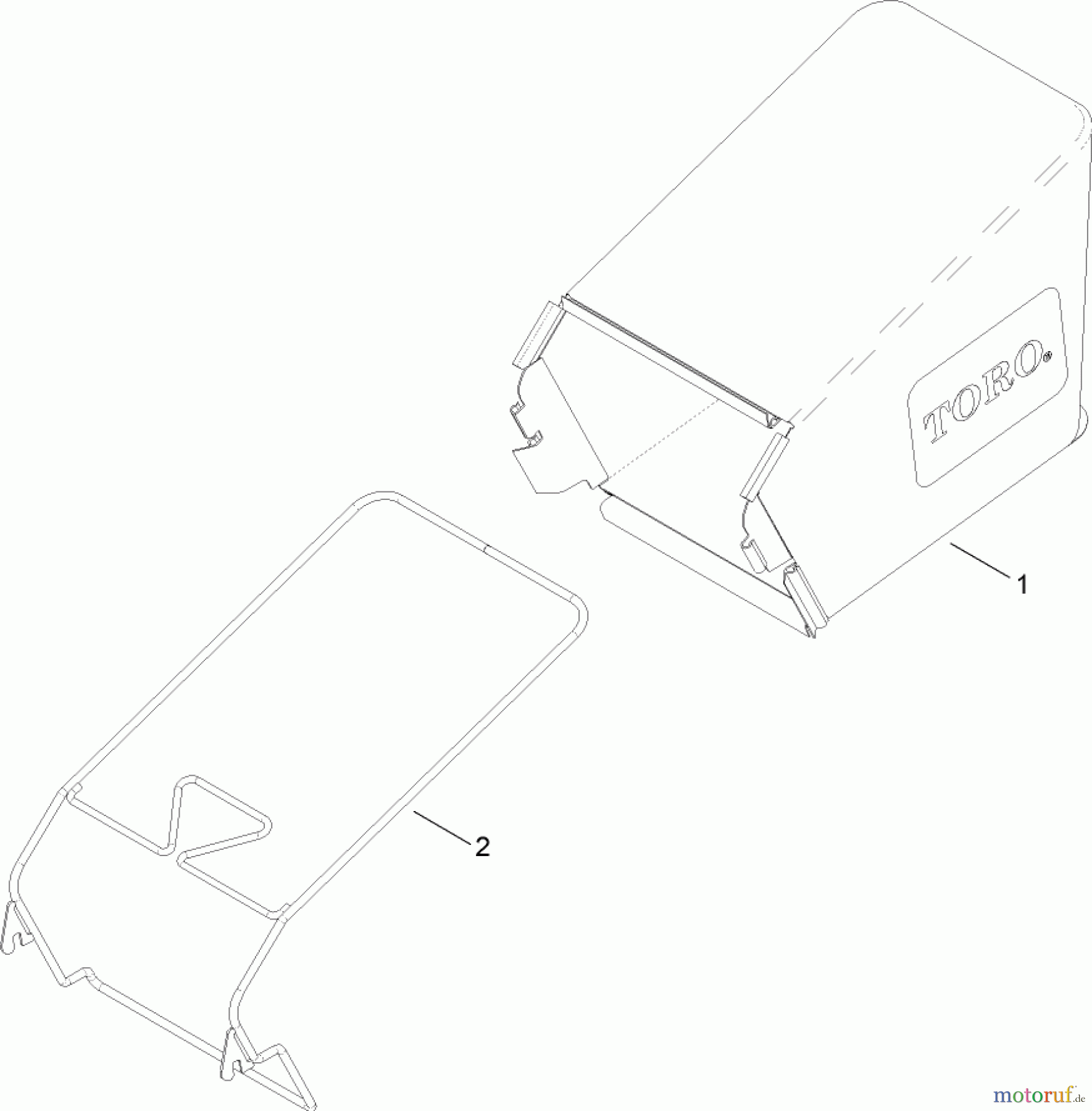  Toro Neu Mowers, Walk-Behind Seite 1 20056 - Toro Super Recycler Lawn Mower, 2007 (270000001-270999999) GRASS BAG ASSEMBLY