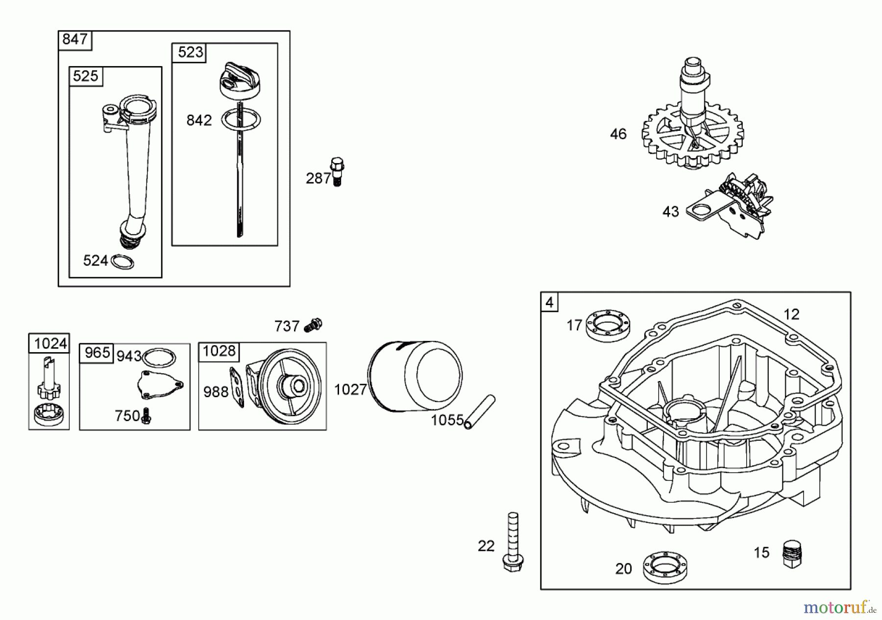  Toro Neu Mowers, Walk-Behind Seite 1 20057 - Toro Super Recycler Lawn Mower, 2006 (260000001-260999999) CRANKCASE ASSEMBLY BRIGGS AND STRATTON 122672-0192-E1