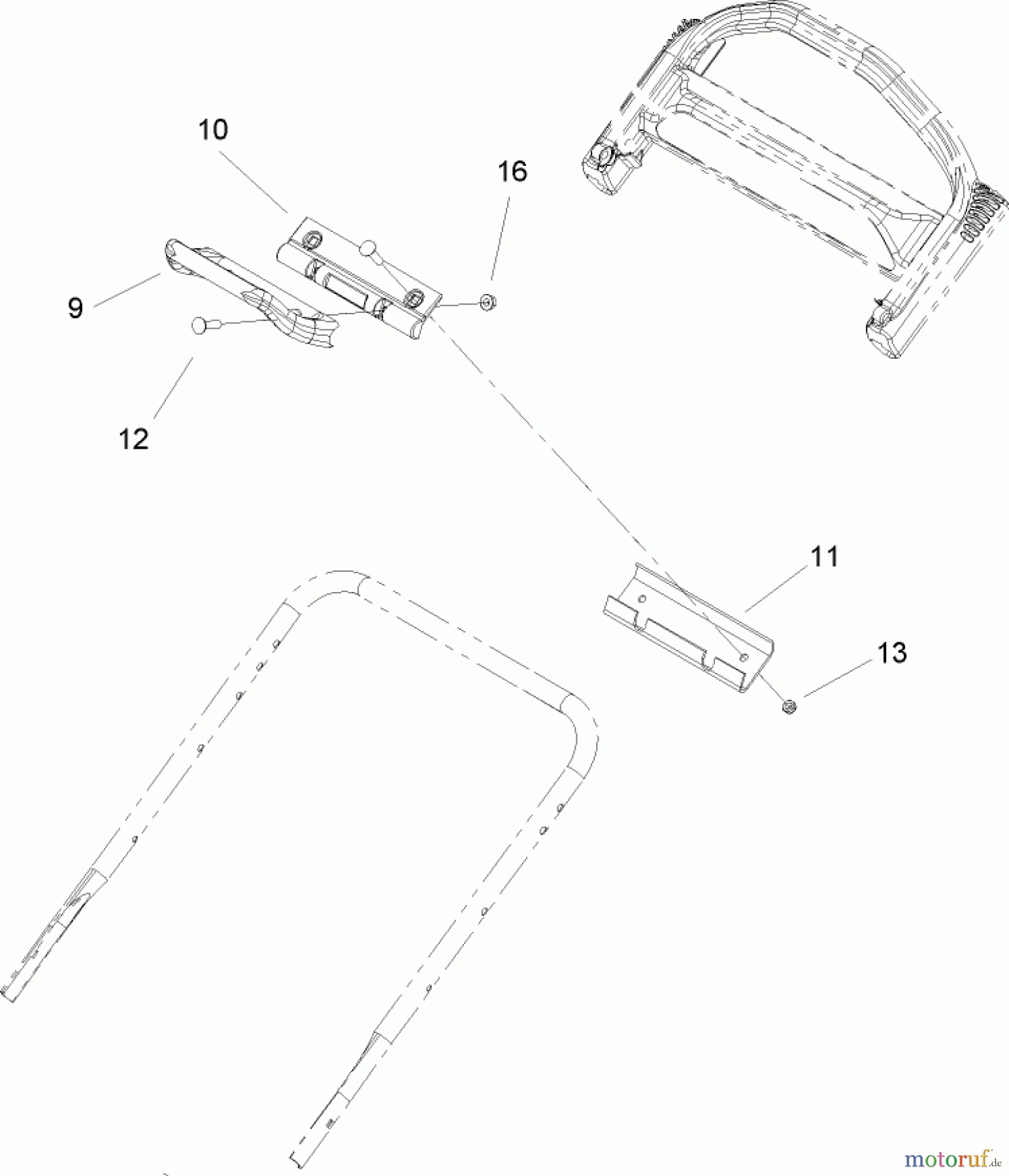  Toro Neu Mowers, Walk-Behind Seite 1 20057 - Toro Super Recycler Lawn Mower, 2006 (260000001-260999999) HANDLE TRACTION ASSIST ASSEMBLY