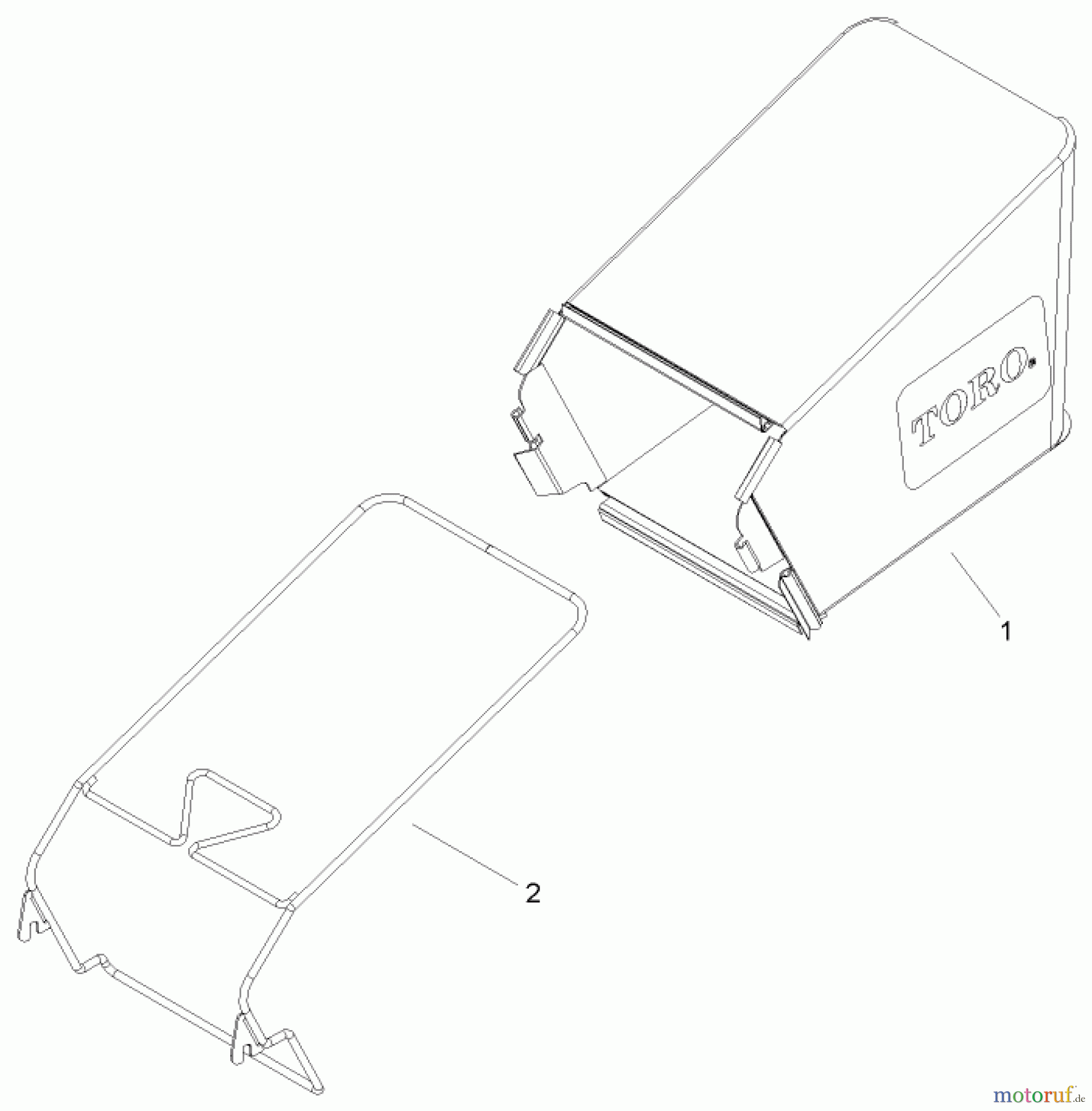  Toro Neu Mowers, Walk-Behind Seite 1 20058 - Toro Super Recycler Lawn Mower, 2006 (260000001-260999999) REAR BAG ASSEMBLY