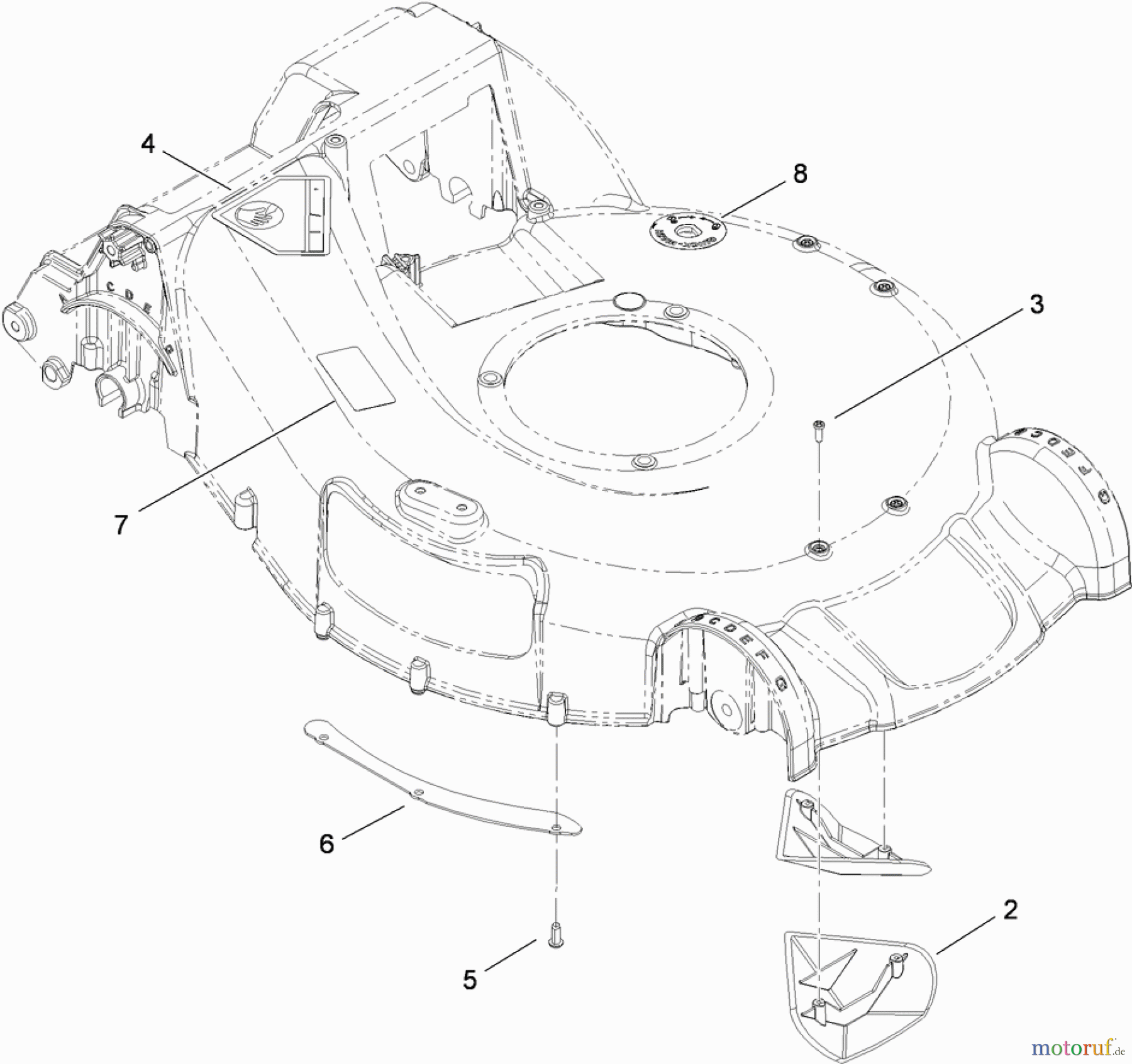  Toro Neu Mowers, Walk-Behind Seite 1 20090 - Toro Super Recycler Lawn Mower, 2009 (290000001-290999999) HOUSING ASSEMBLY NO. 115-2854