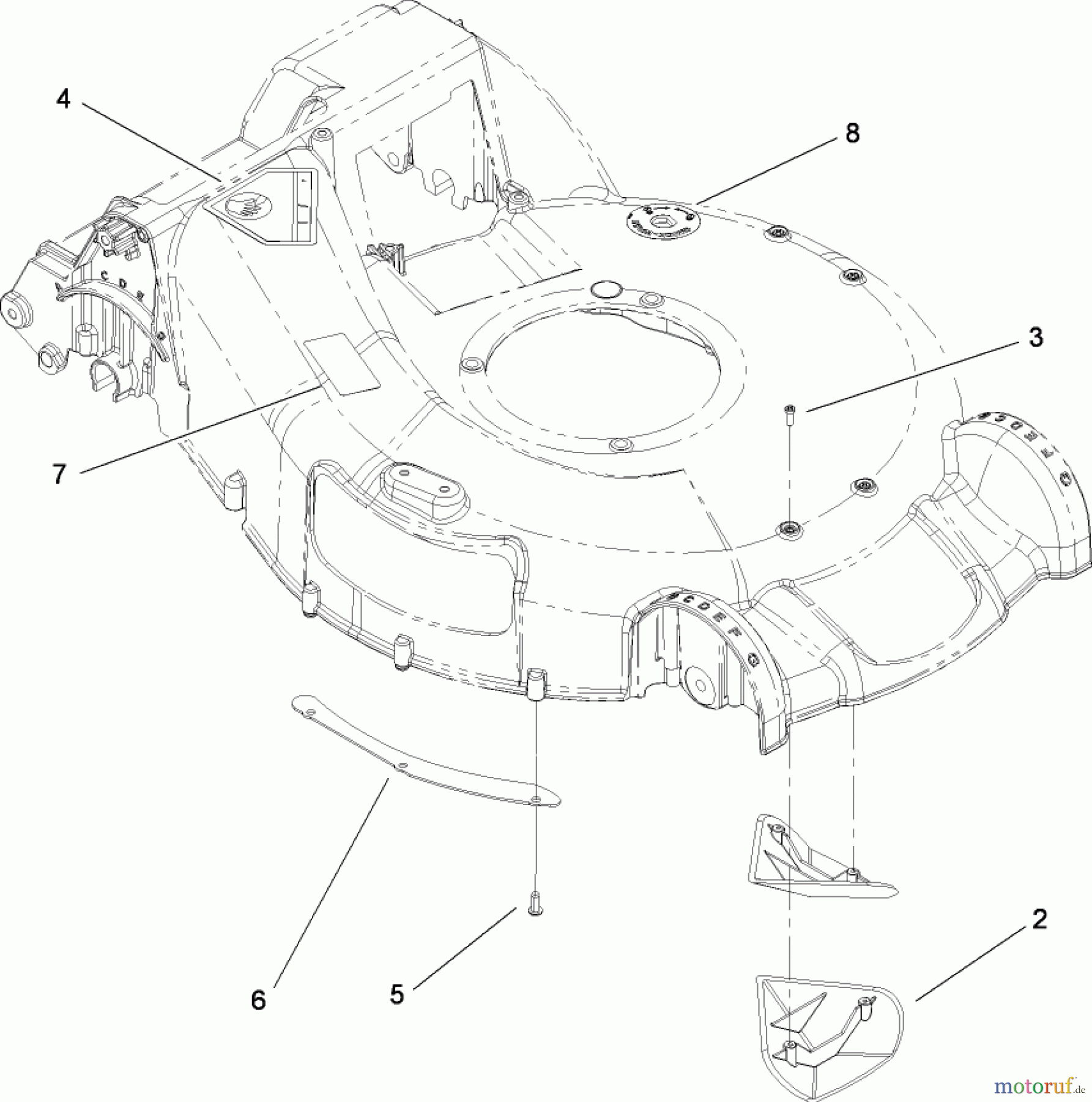  Toro Neu Mowers, Walk-Behind Seite 1 20091 - Toro Super Recycler Lawn Mower, 2008 (280000001-280999999) HOUSING ASSEMBLY NO. 115-2854