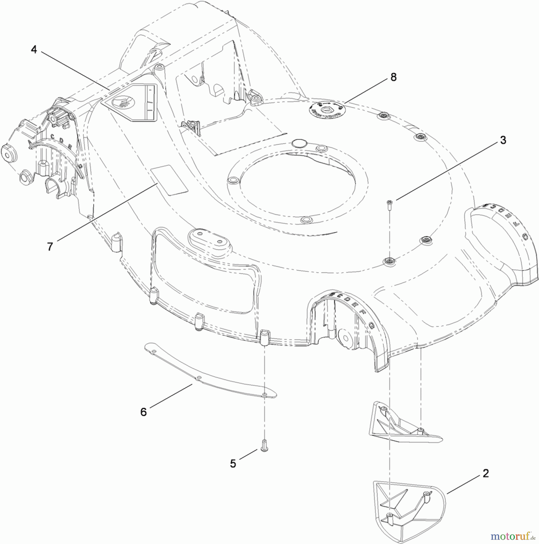  Toro Neu Mowers, Walk-Behind Seite 1 20092 - Toro Super Recycler Lawn Mower, 2010 (310020238-310999999) HOUSING ASSEMBLY NO. 115-2854