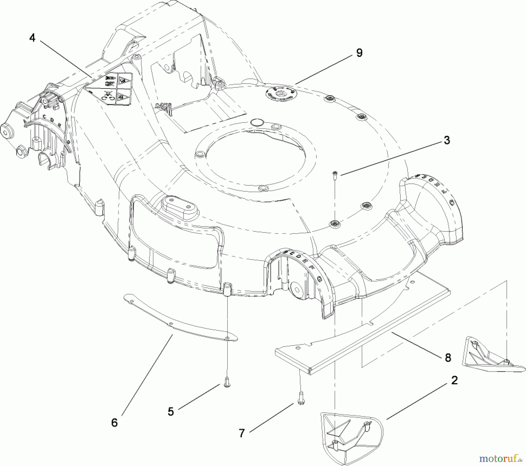  Toro Neu Mowers, Walk-Behind Seite 1 20092C - Toro Super Recycler Lawn Mower, 2008 (280000001-280999999) HOUSING ASSEMBLY NO. 115-2855