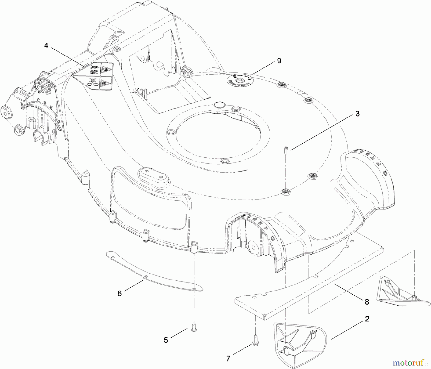  Toro Neu Mowers, Walk-Behind Seite 1 20092C - Toro Super Recycler Lawn Mower, 2010 (310000001-310999999) HOUSING ASSEMBLY NO. 115-2855