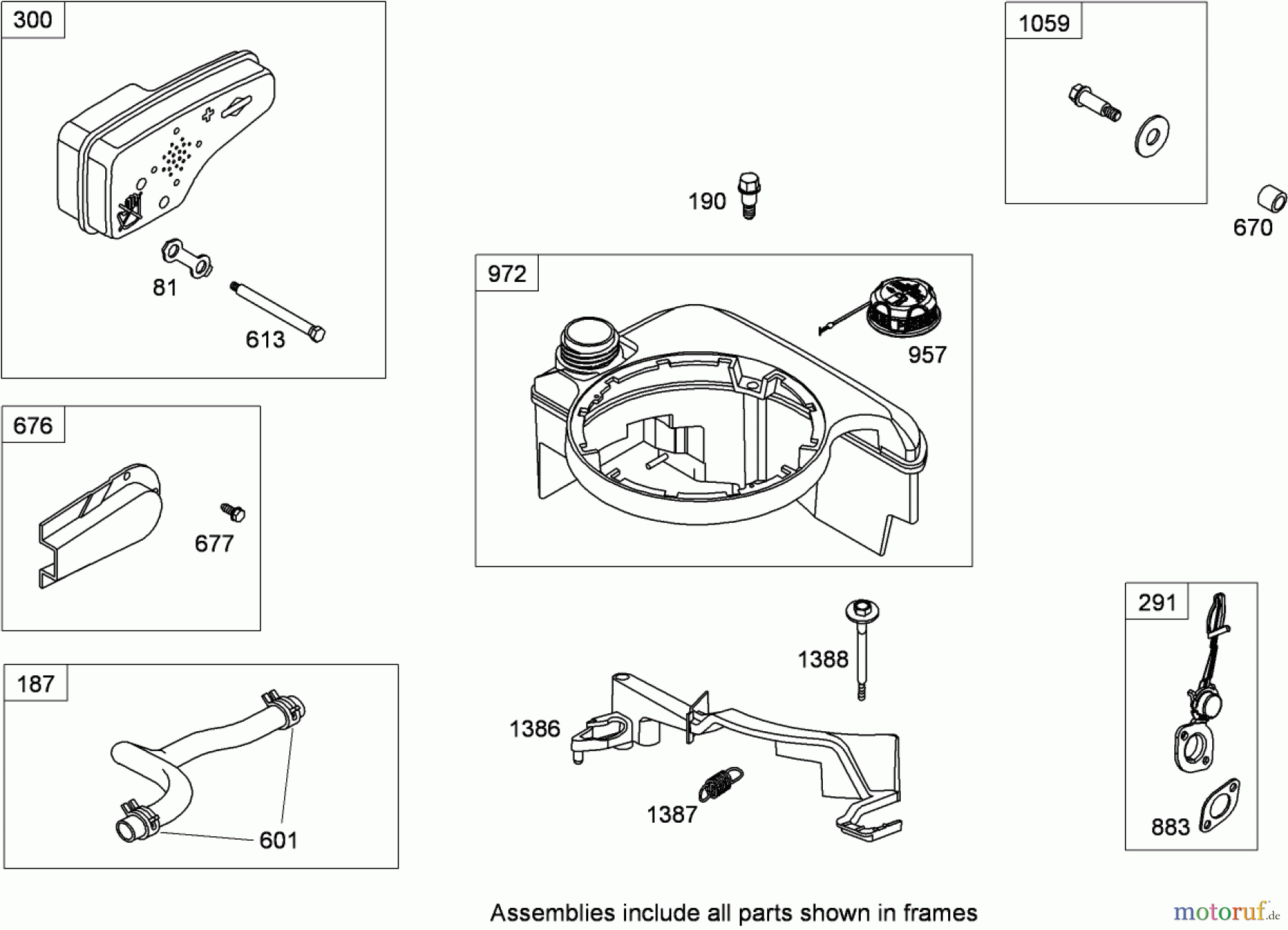  Toro Neu Mowers, Walk-Behind Seite 1 20095 - Toro Super Recycler Lawn Mower, 2008 (280000001-280999999) MUFFLER AND FUEL TANK ASSEMBLY BRIGGS AND STRATTON 126T07-0226-B1