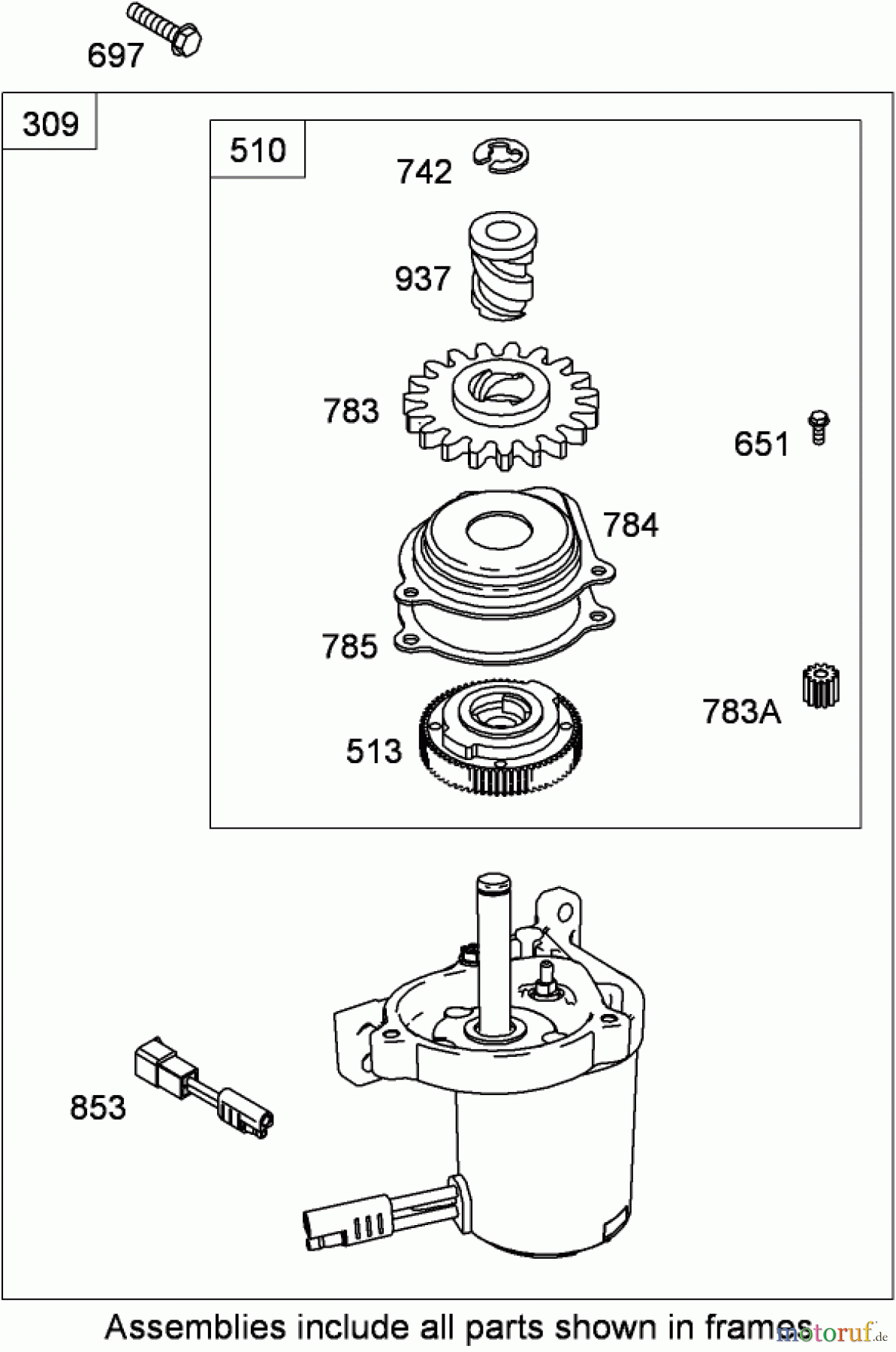  Toro Neu Mowers, Walk-Behind Seite 1 20095C - Toro Super Recycler Lawn Mower, 2008 (280000001-280999999) ELECTRIC STARTER ASSEMBLY BRIGGS AND STRATTON 126T07-0238-B1