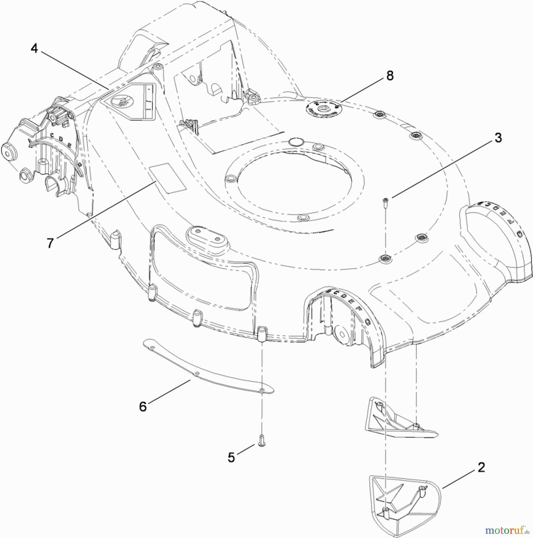  Toro Neu Mowers, Walk-Behind Seite 1 20099 - Toro Super Recycler Lawn Mower, 2009 (290000001-290999999) HOUSING ASSEMBLY NO. 115-2854