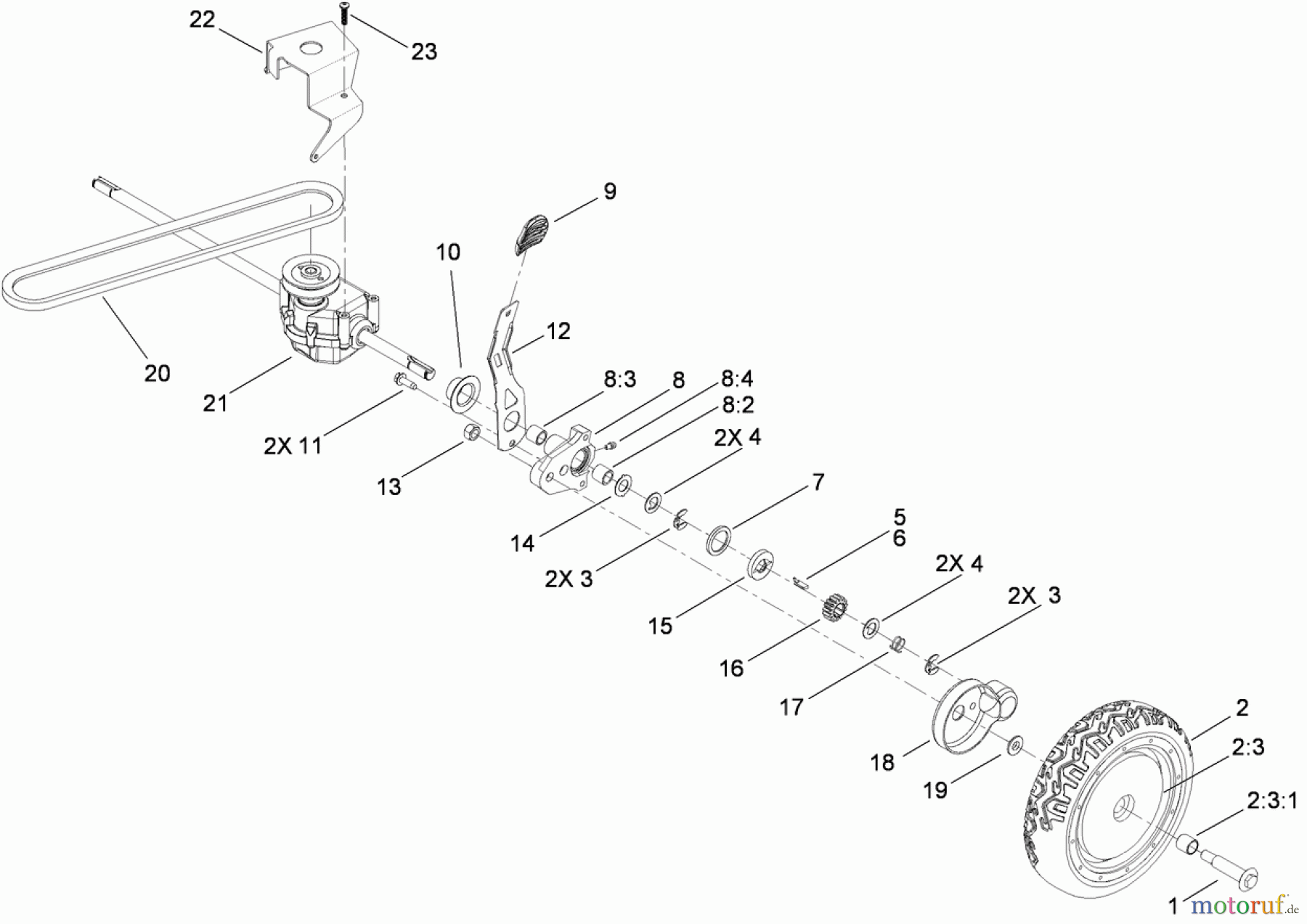  Toro Neu Mowers, Walk-Behind Seite 1 20099 - Toro Super Recycler Lawn Mower, 2009 (290000001-290999999) TRANSMISSION ASSEMBLY