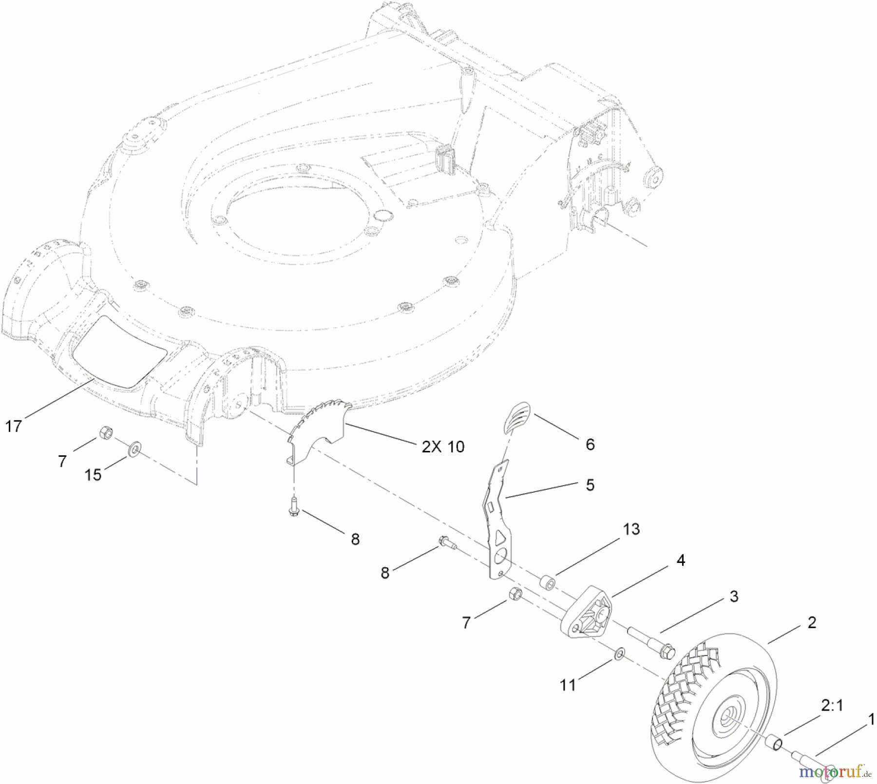  Toro Neu Mowers, Walk-Behind Seite 1 20099 - Toro Super Recycler Lawn Mower, 2010 (310000310-310999999) HEIGHT-OF-CUT ASSEMBLY