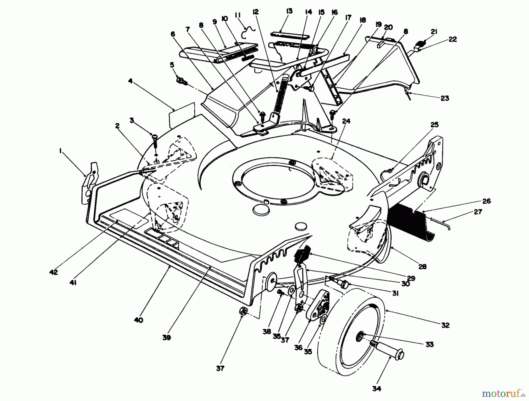  Toro Neu Mowers, Walk-Behind Seite 1 20103 - Toro Lawnmower, 1991 (1000001-1999999) HOUSING ASSEMBLY