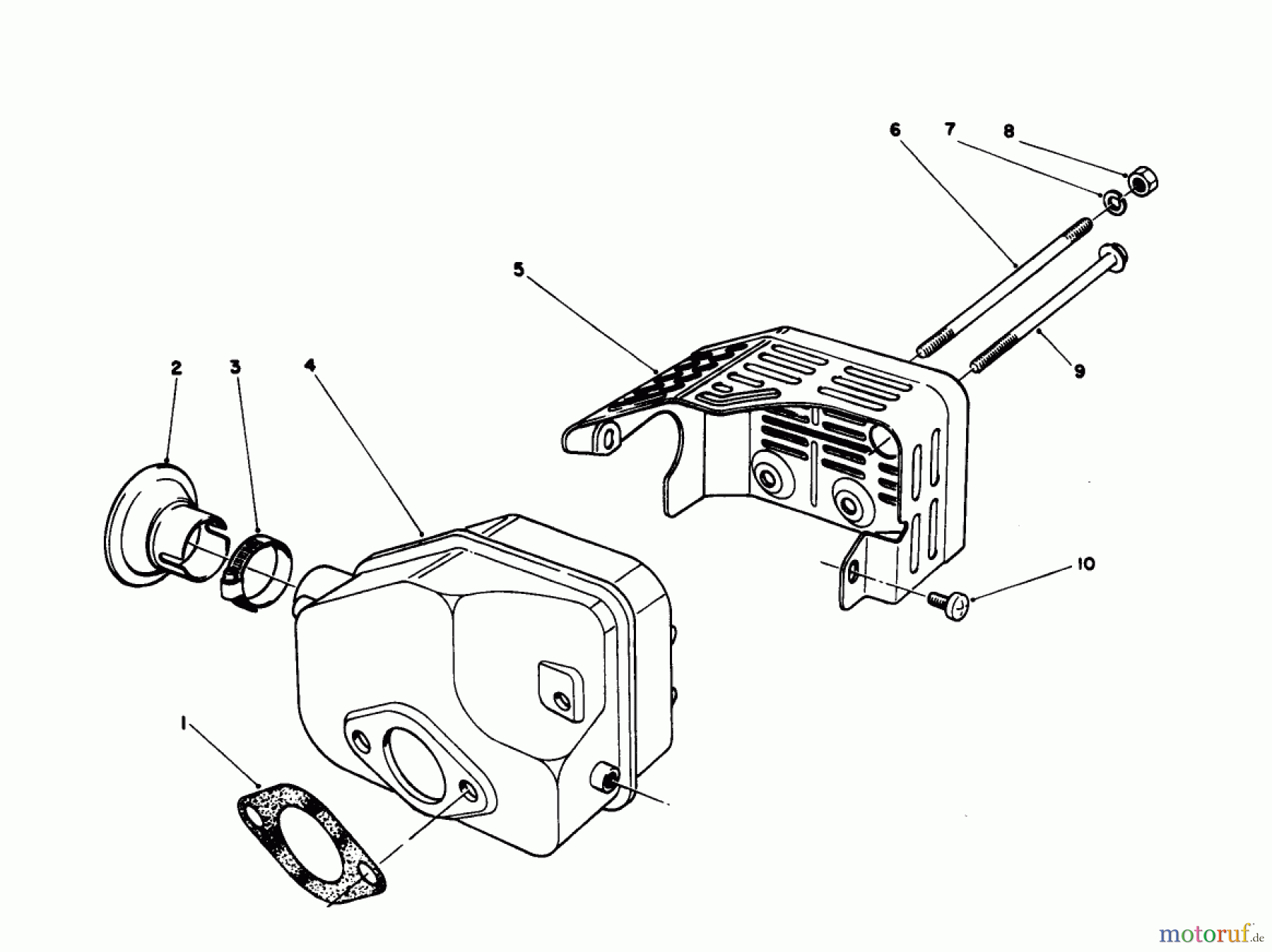  Toro Neu Mowers, Walk-Behind Seite 1 20103 - Toro Lawnmower, 1991 (1000001-1999999) MUFFLER ASSEMBLY (MODEL NO. 47PL0-1)